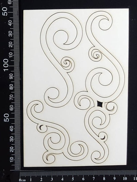Scroll Flourish Set - White Chipboard