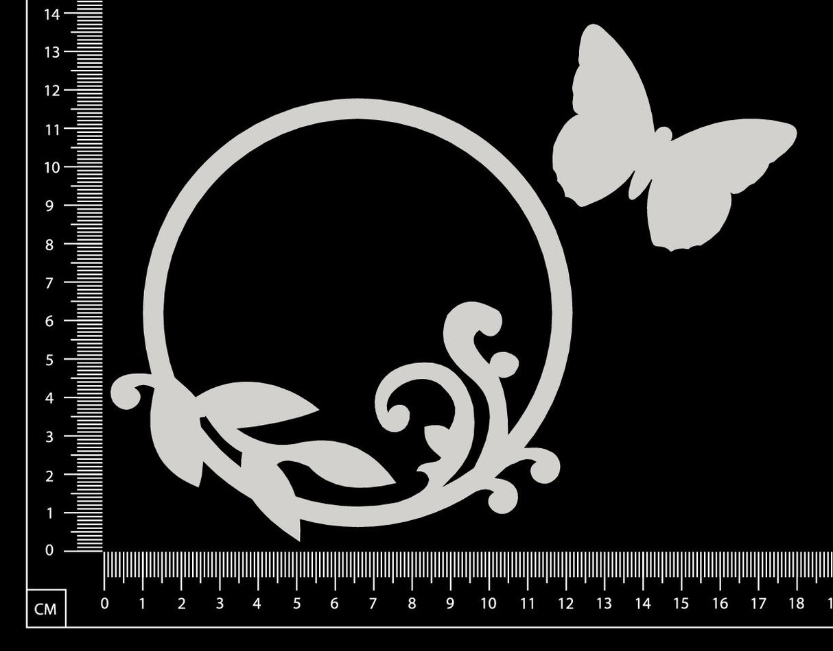 Annabelle Frame with Butterfly - White Chipboard