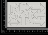 Arrows Set - C - White Chipboard