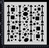 Arrows, Bubbles & Cubes Mix - Stencil - 200mm x 200mm