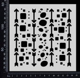 Arrows, Bubbles & Cubes Mix - Stencil - 150mm x 150mm