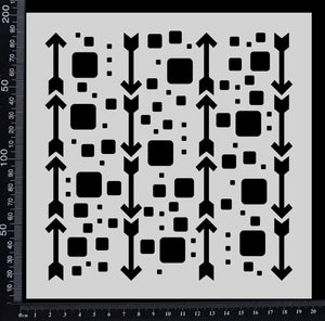 Arrows & Cubes Mix - Stencil - 200mm x 200mm
