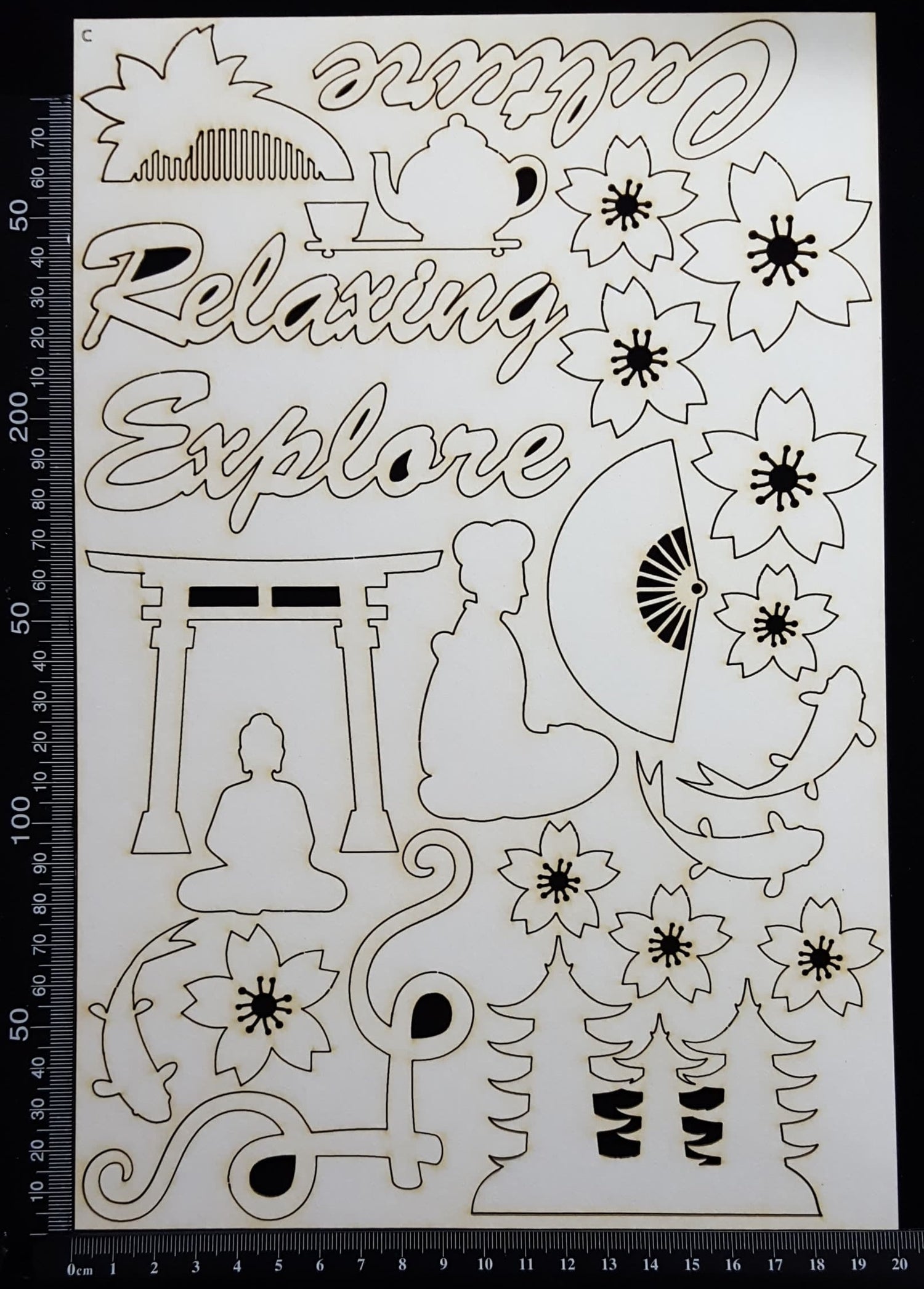 Asian Elements - Set C - White Chipboard