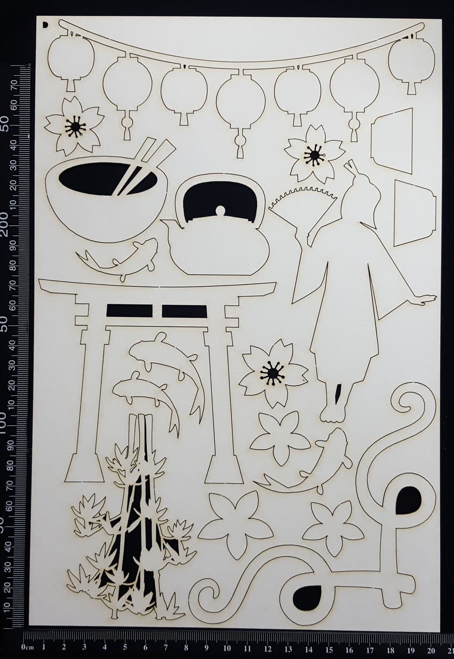 Asian Elements - Set D - White Chipboard