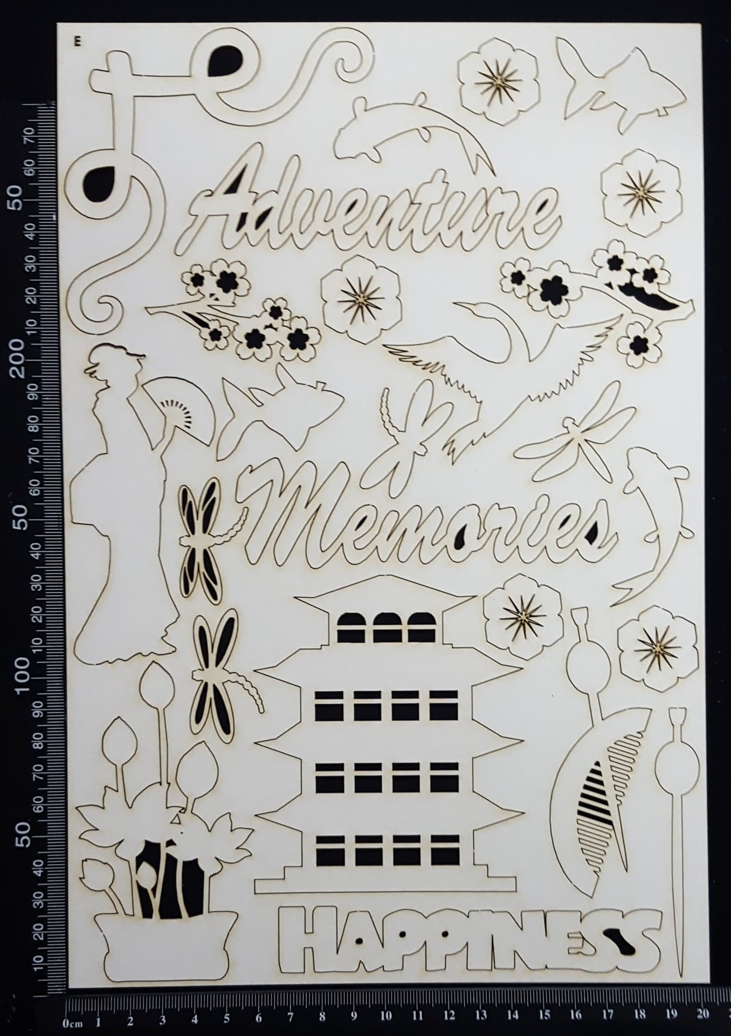 Asian Elements - Set E - White Chipboard