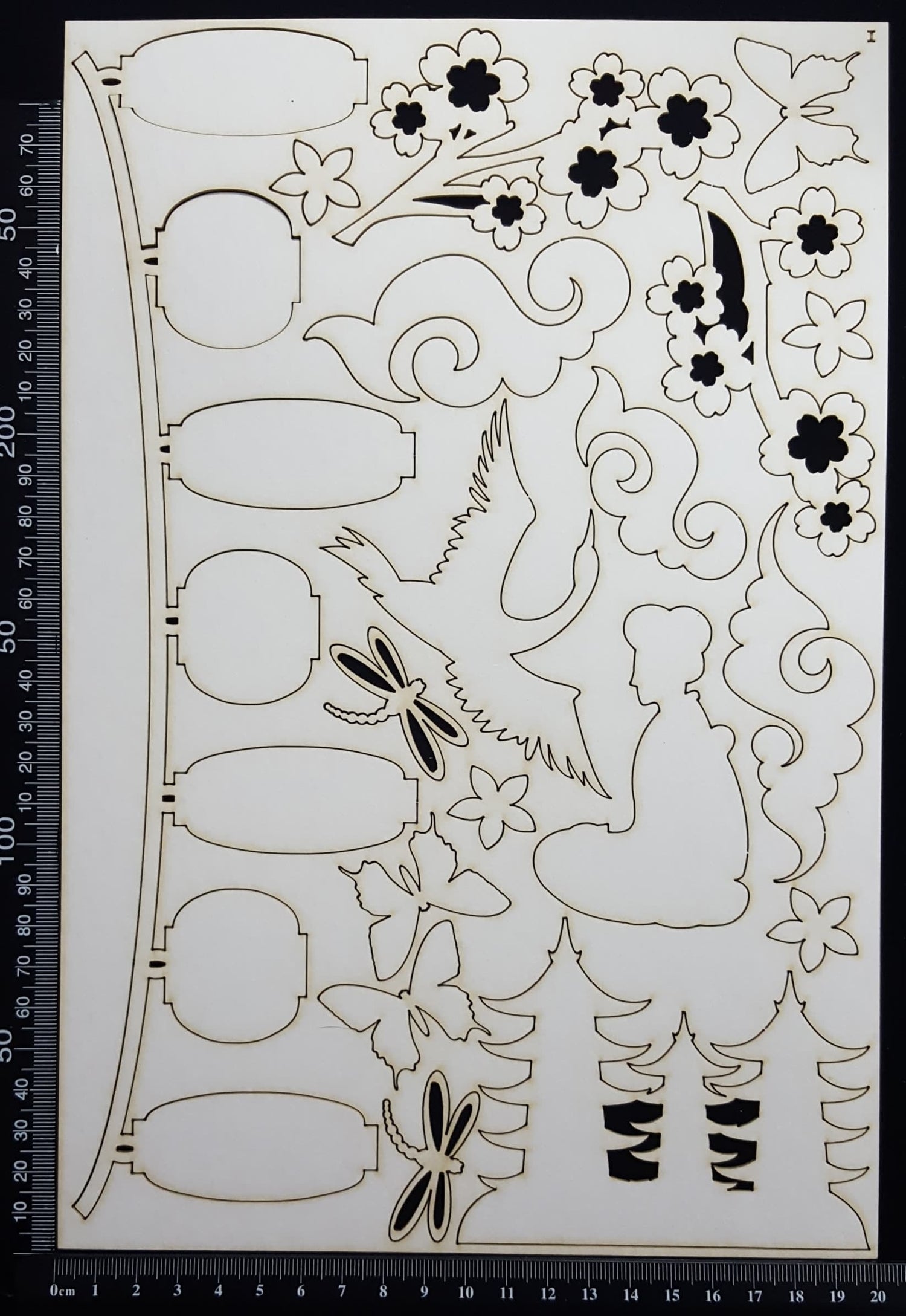 Asian Elements - Set I - White Chipboard