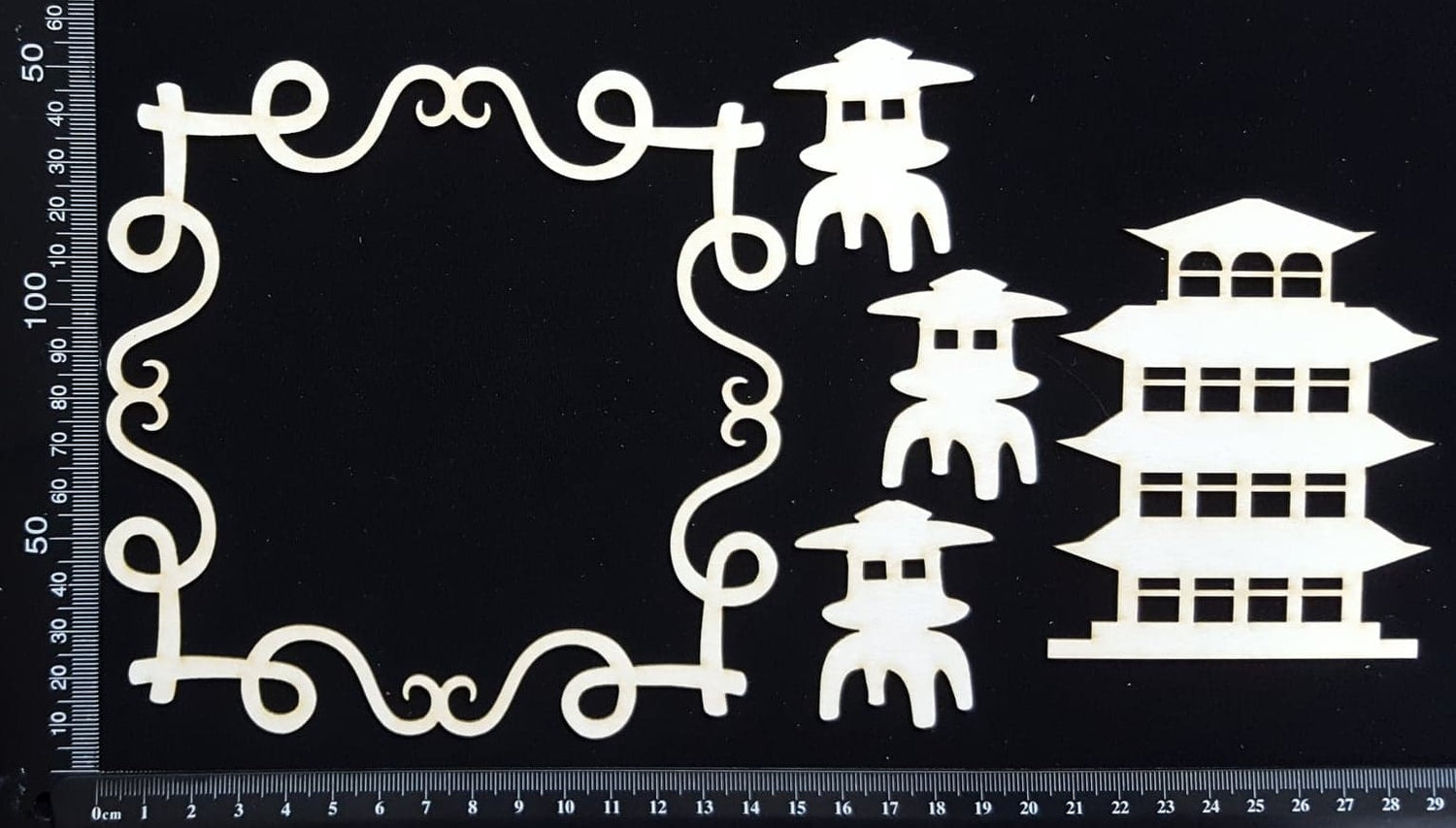 Asia Elements and Frame Set - A - White Chipboard