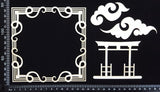 Asia Elements and Frame Set - B - White Chipboard