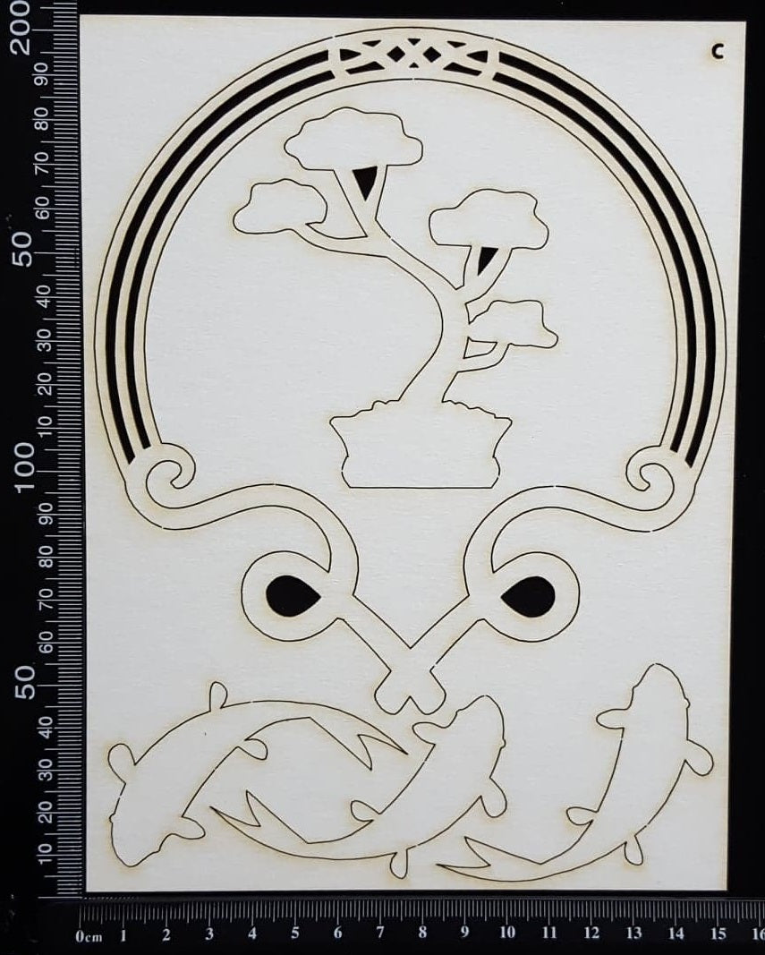 Asia Elements and Frame Set - C - White Chipboard