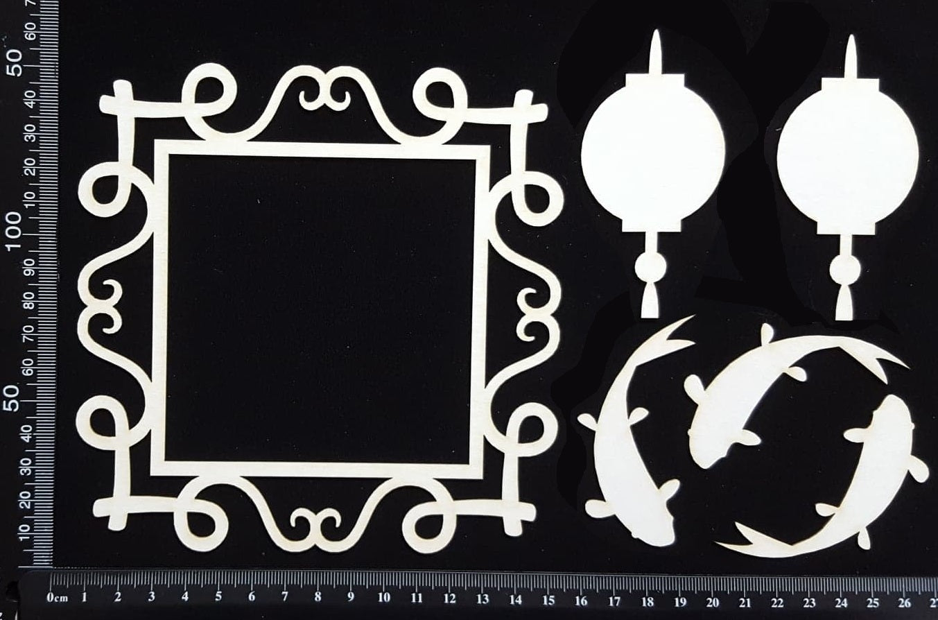Asia Elements and Frame Set - D - White Chipboard