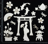 Asian Elements - Set F - White Chipboard
