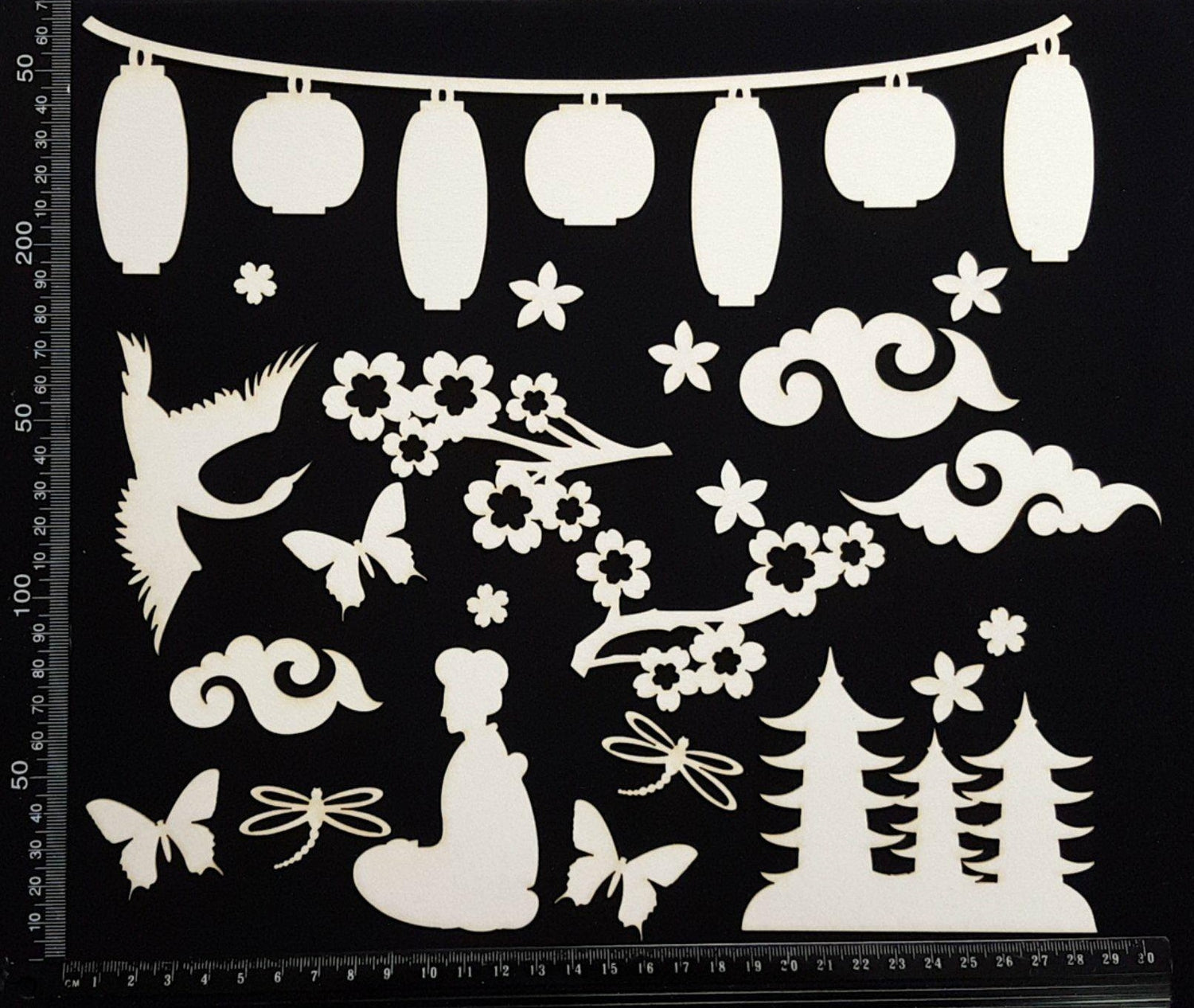 Asian Elements - Set I - White Chipboard