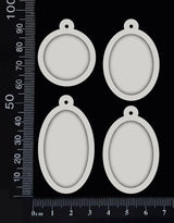 Assorted Circle & Oval Charms - White Chipboard