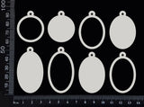 Assorted Circle & Oval Charms - White Chipboard