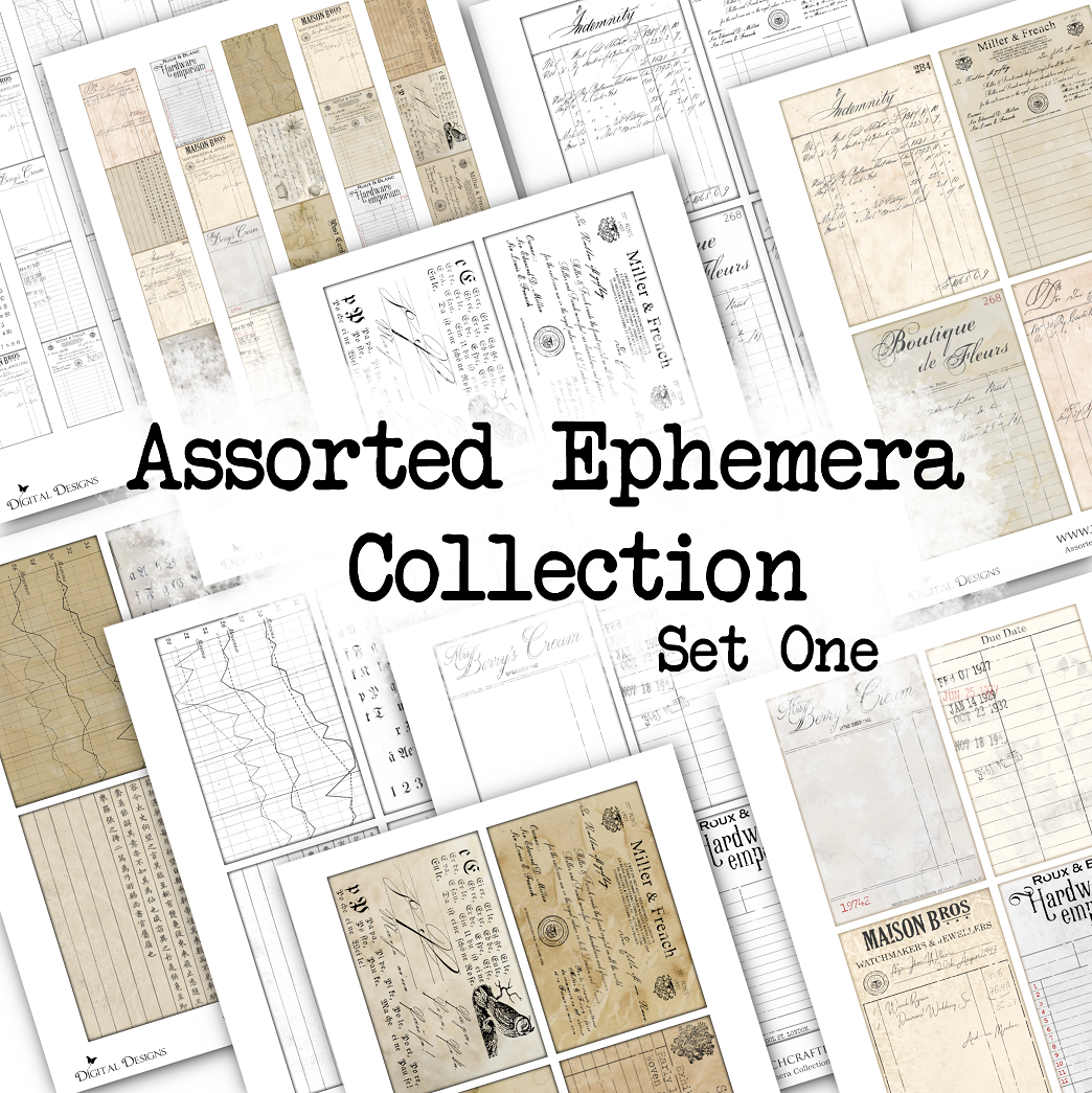 Assorted Ephemera Collection - Set One - DI-10116 - Digital Download