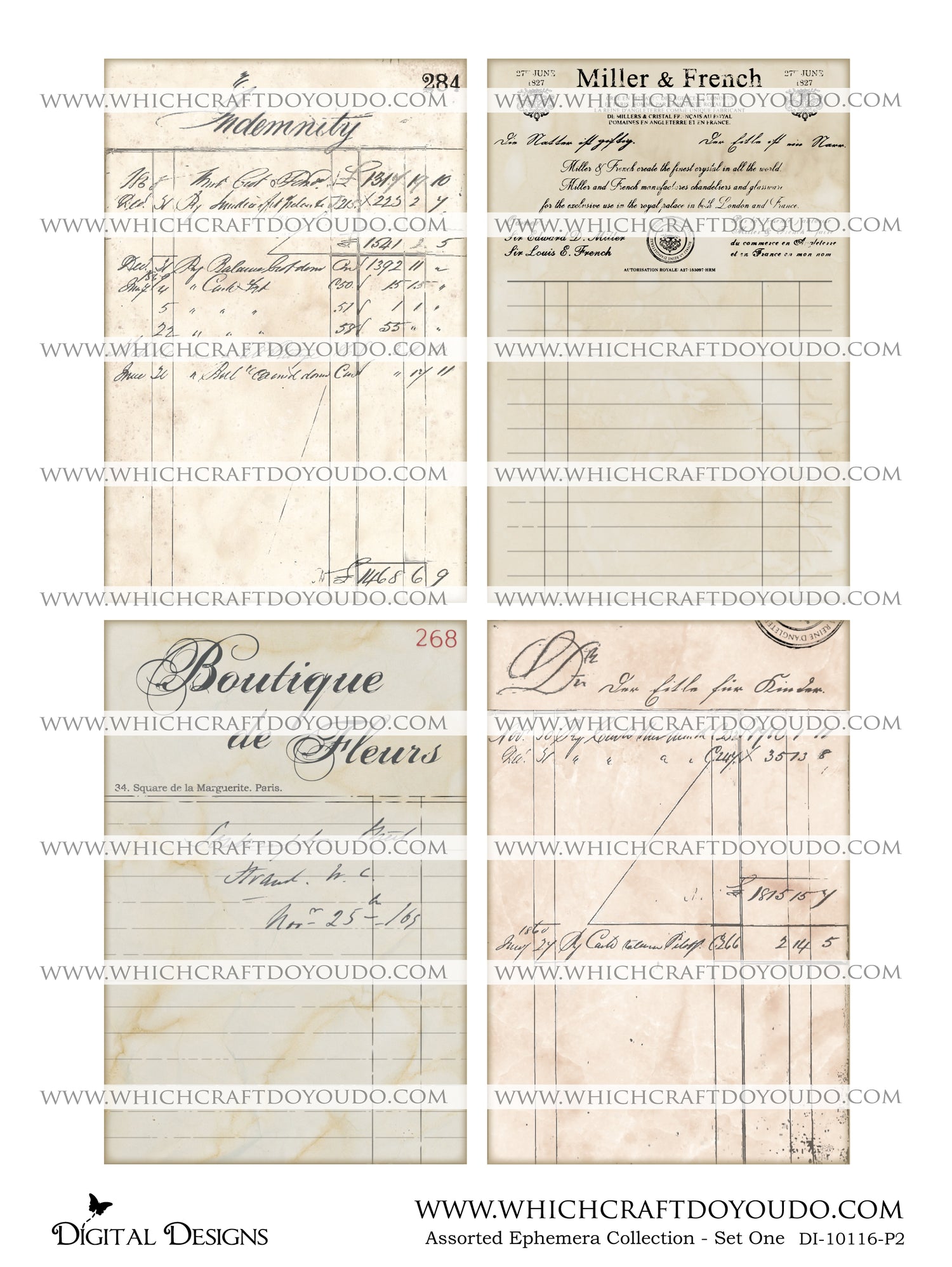 Assorted Ephemera Collection - Set One - DI-10116 - Digital Download