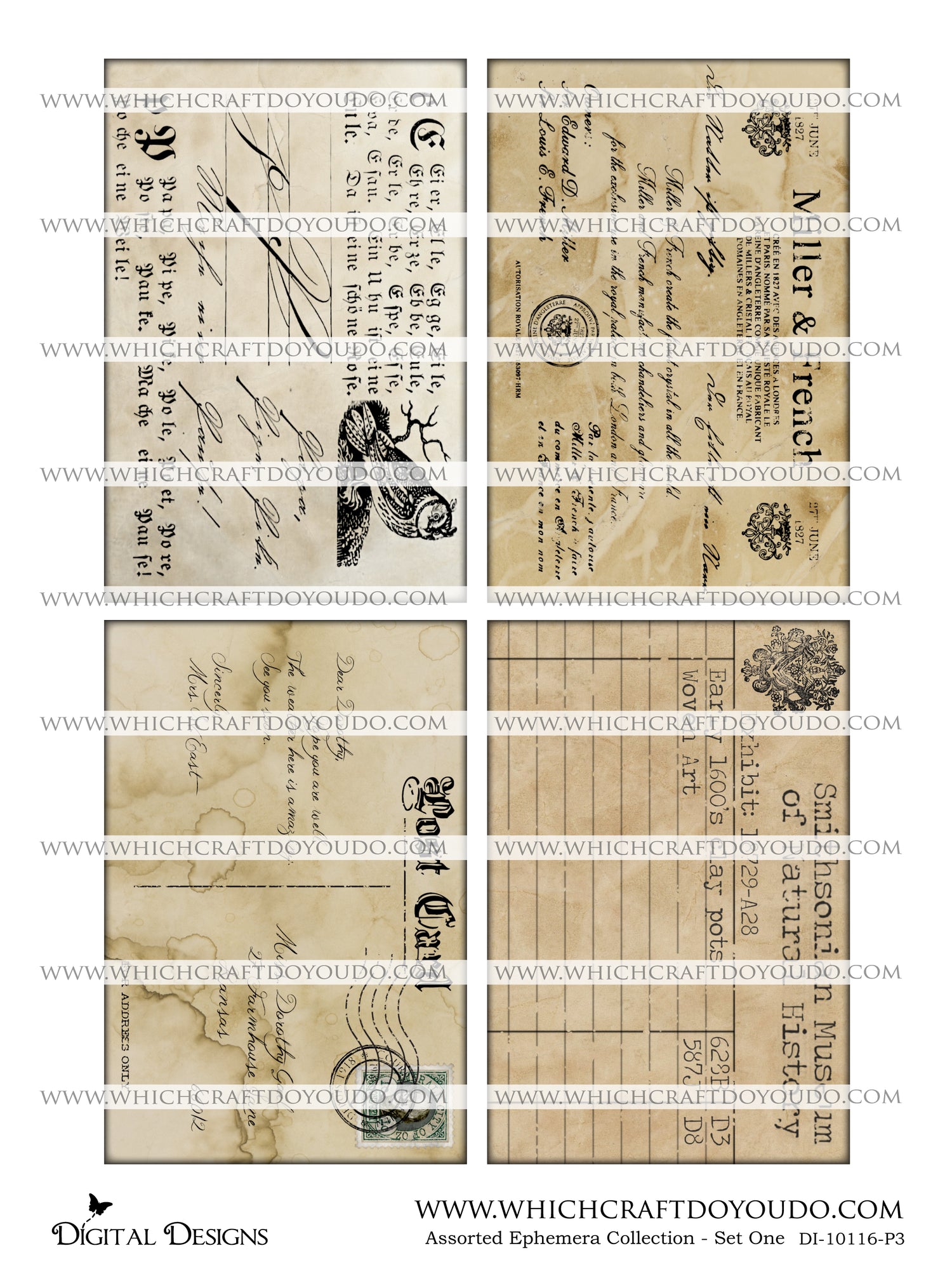 Assorted Ephemera Collection - Set One - DI-10116 - Digital Download