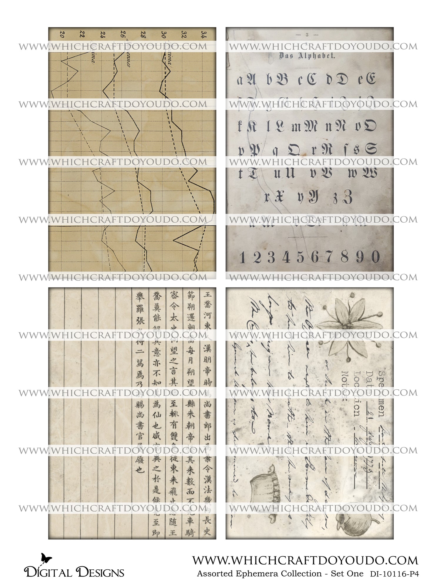 Assorted Ephemera Collection - Set One - DI-10116 - Digital Download