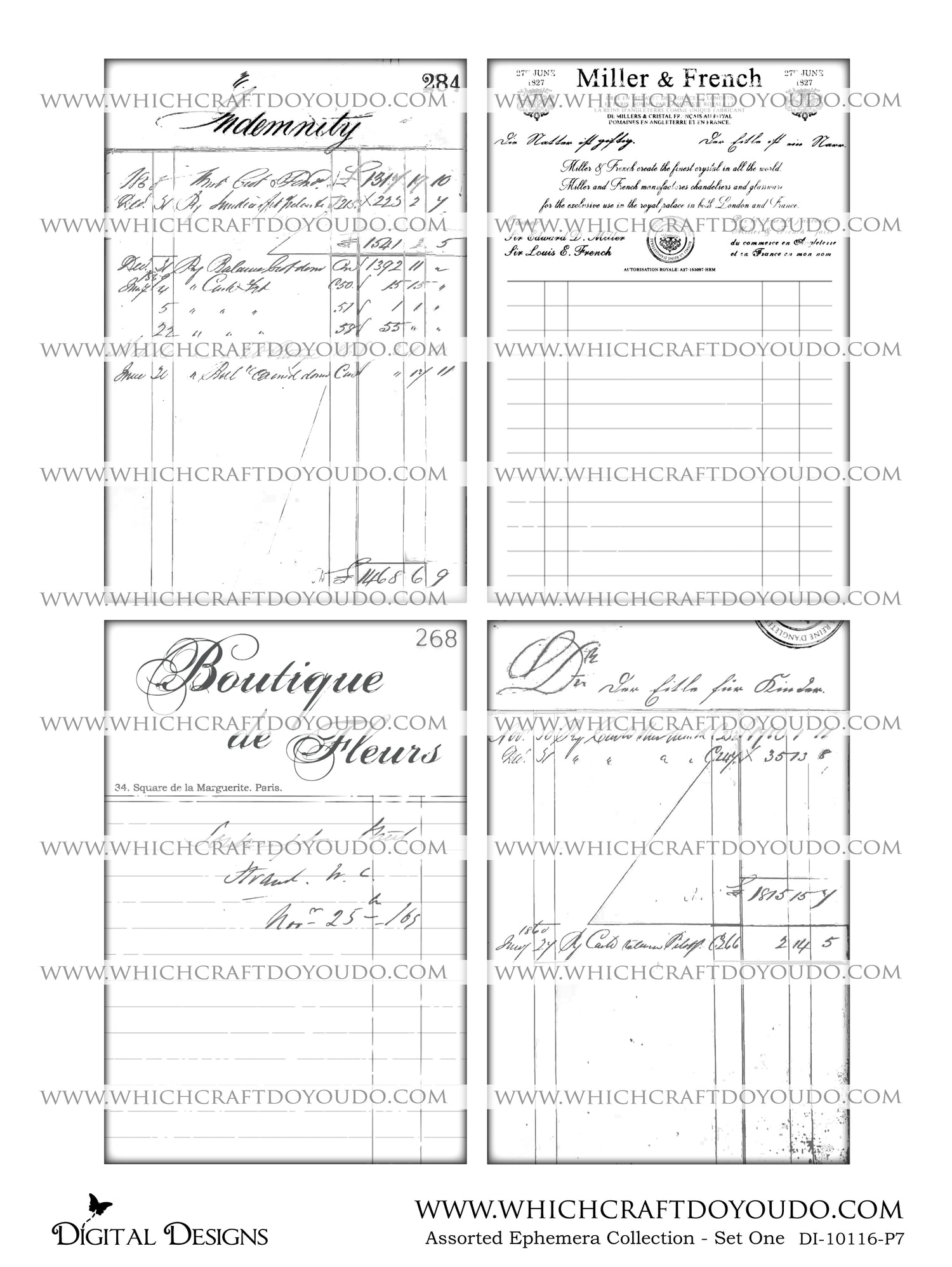 Assorted Ephemera Collection - Set One - DI-10116 - Digital Download