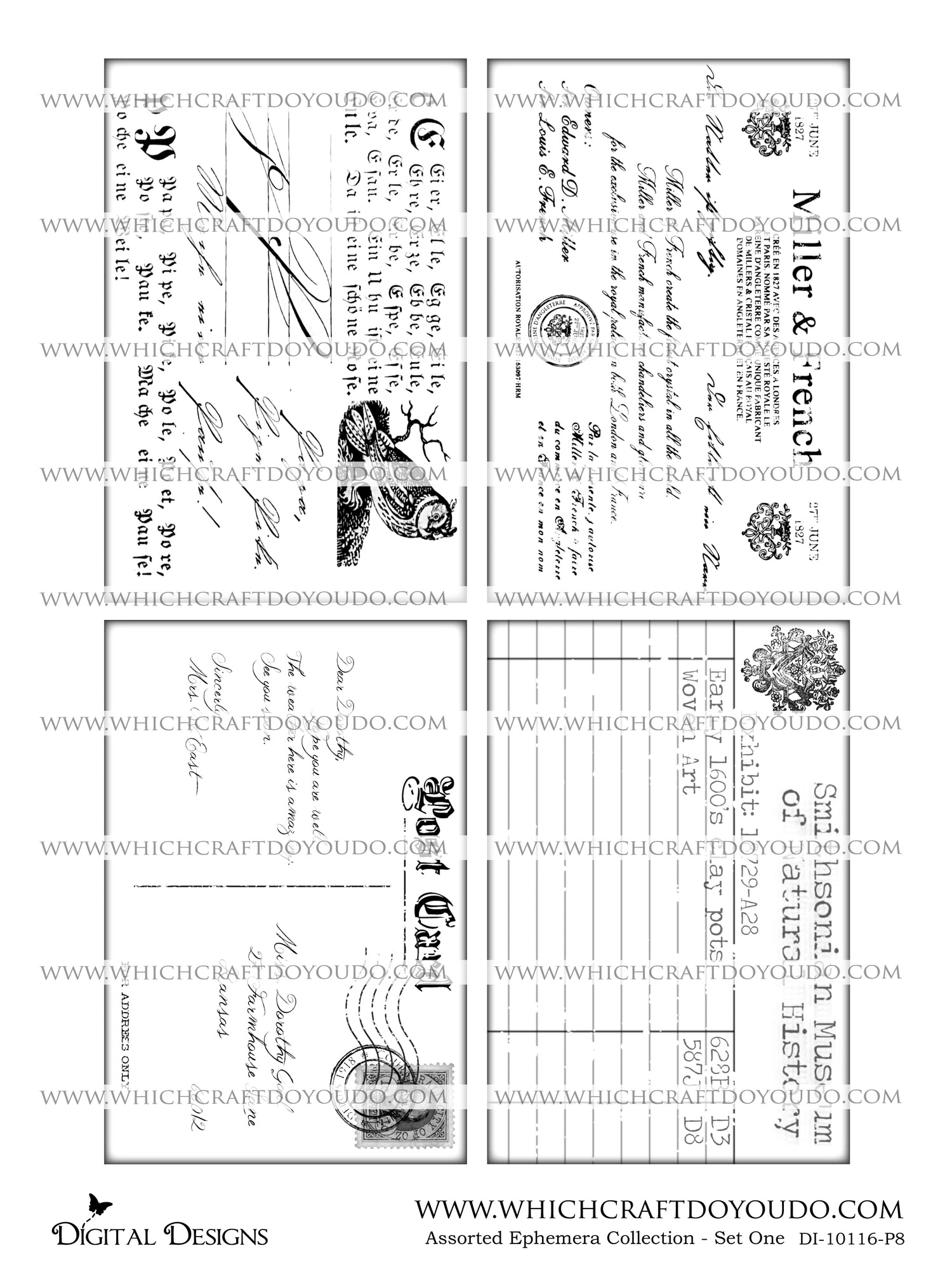 Assorted Ephemera Collection - Set One - DI-10116 - Digital Download