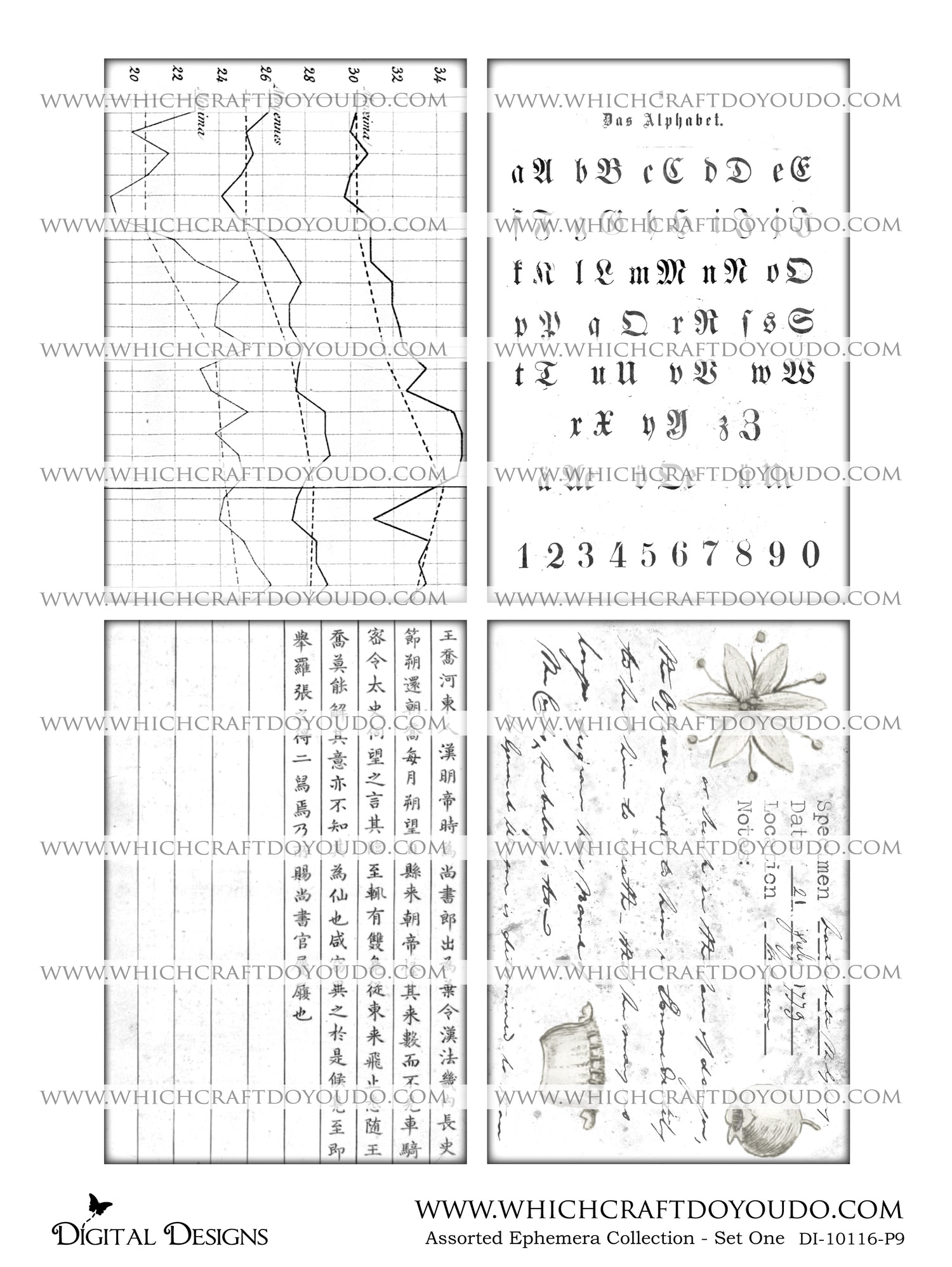 Assorted Ephemera Collection - Set One - DI-10116 - Digital Download