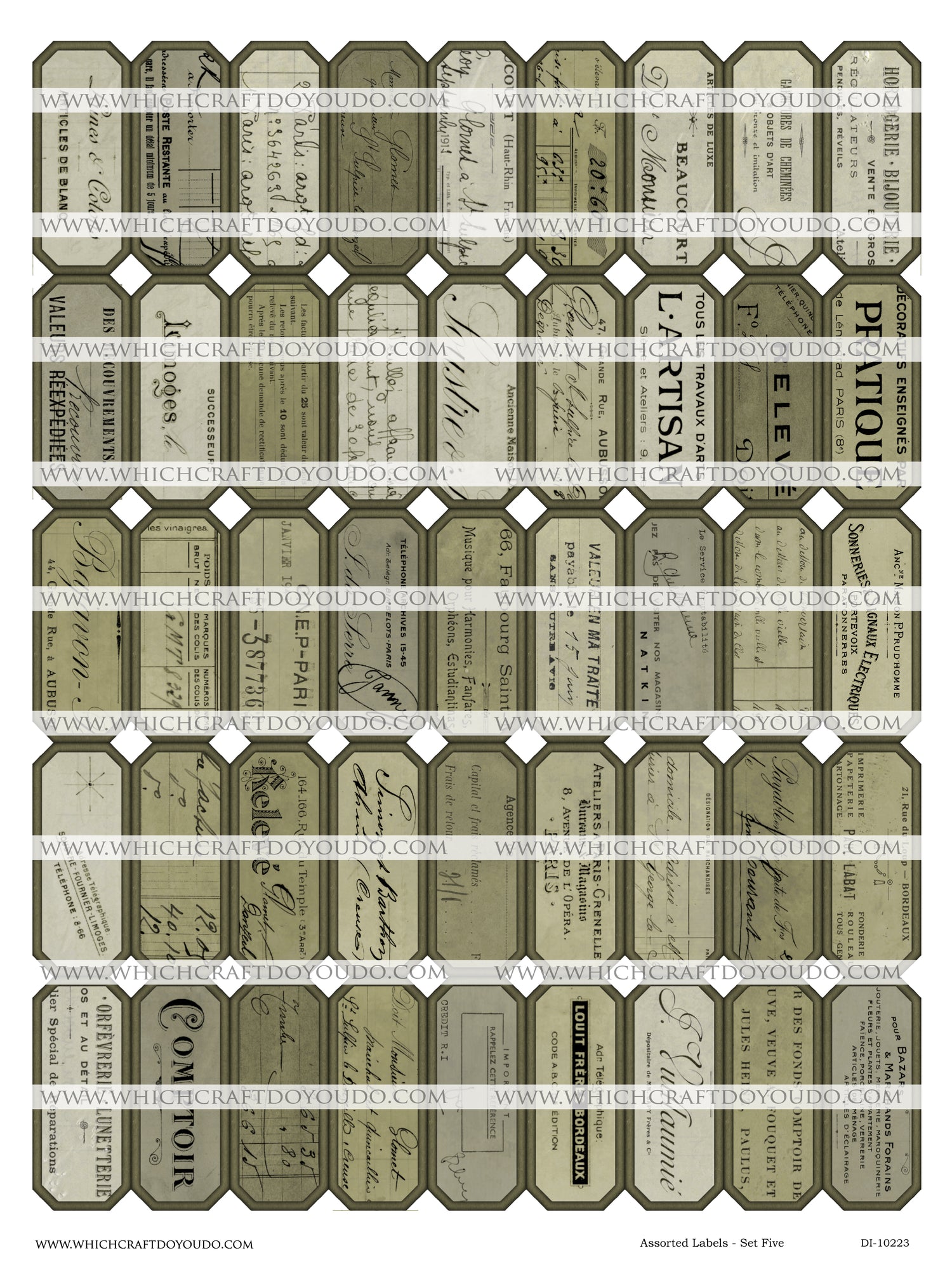 Assorted Labels - Set Five - DI-10223 - Digital Download