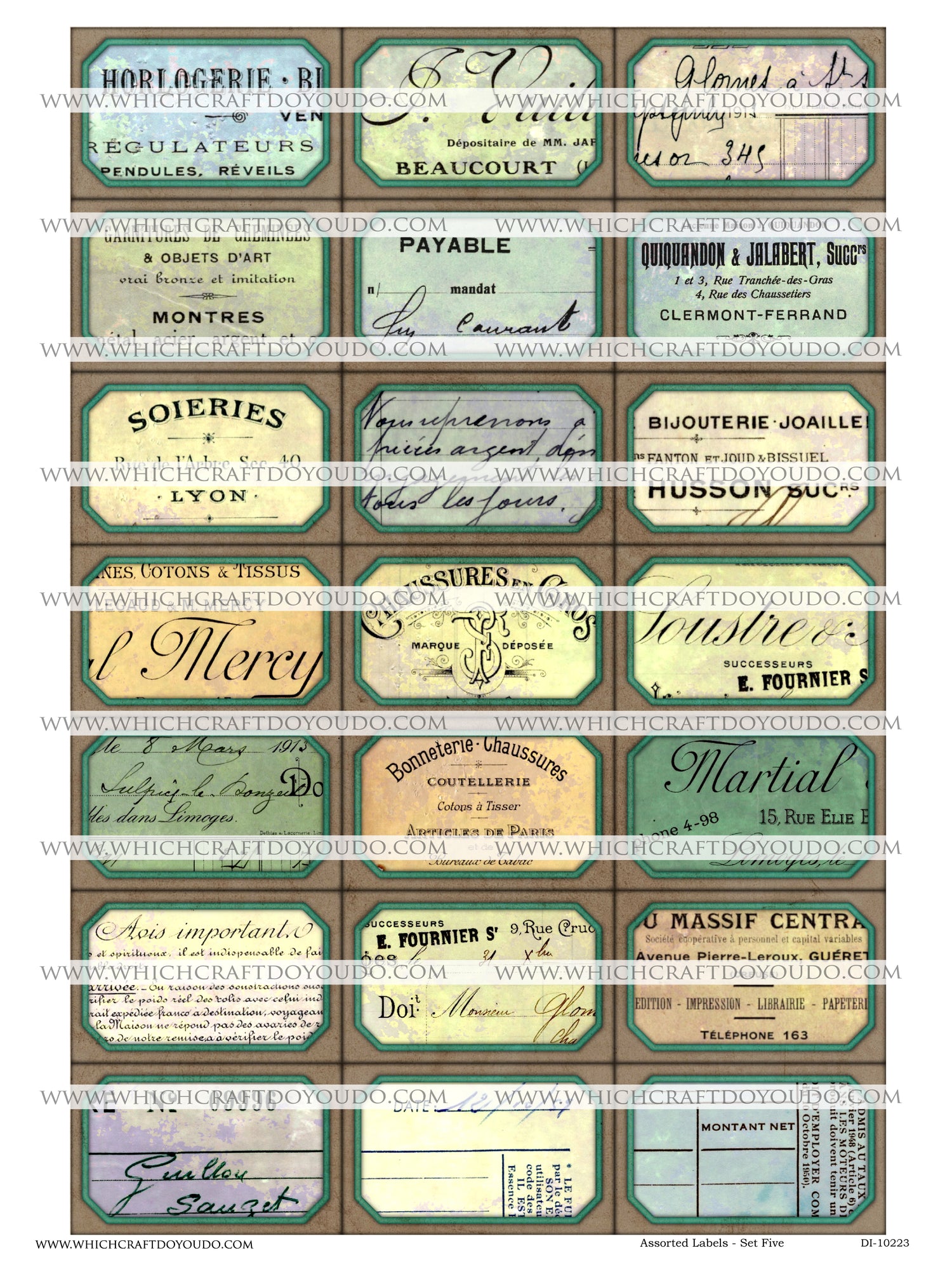 Assorted Labels - Set Five - DI-10223 - Digital Download