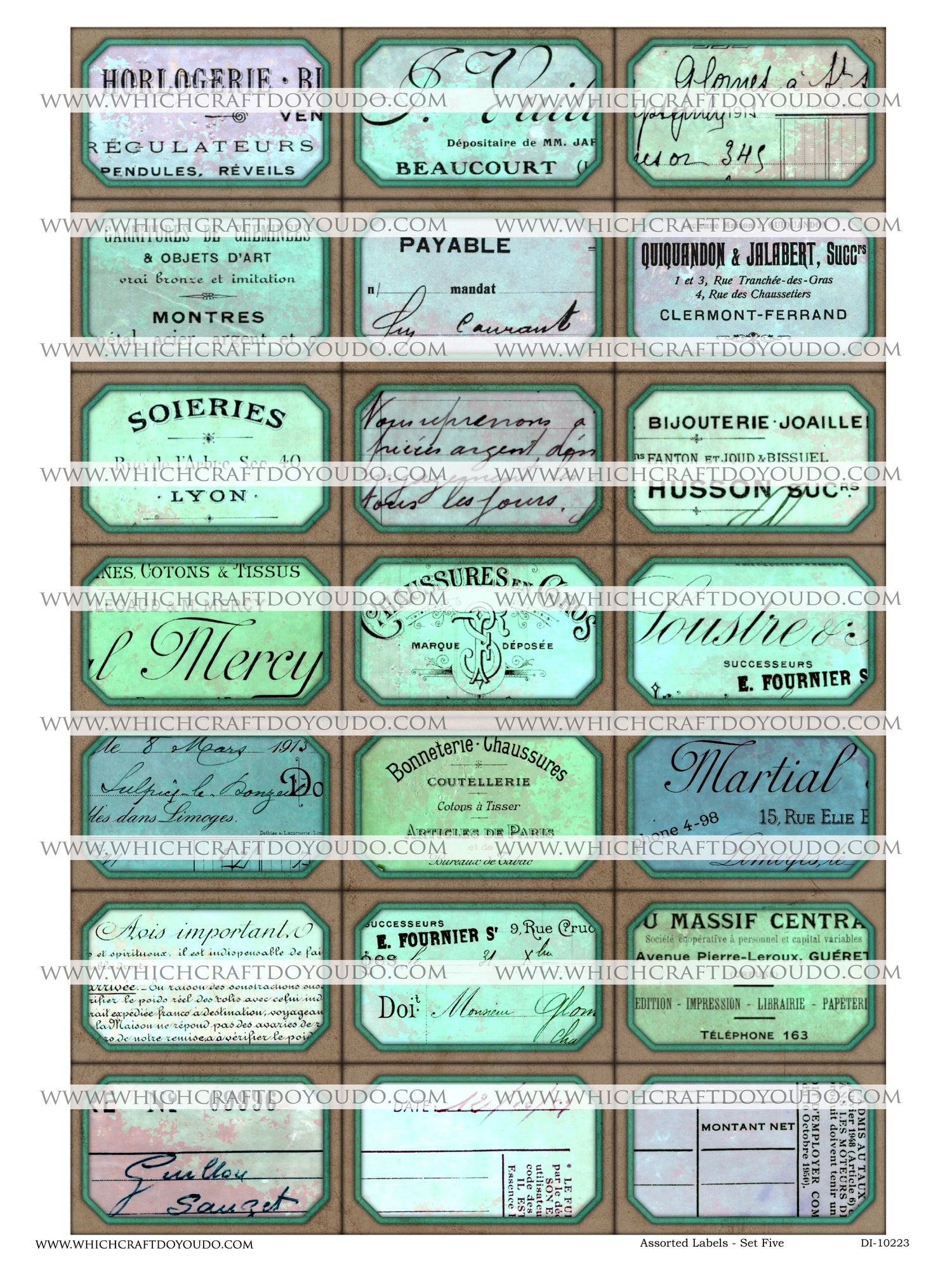 Assorted Labels - Set Five - DI-10223 - Digital Download