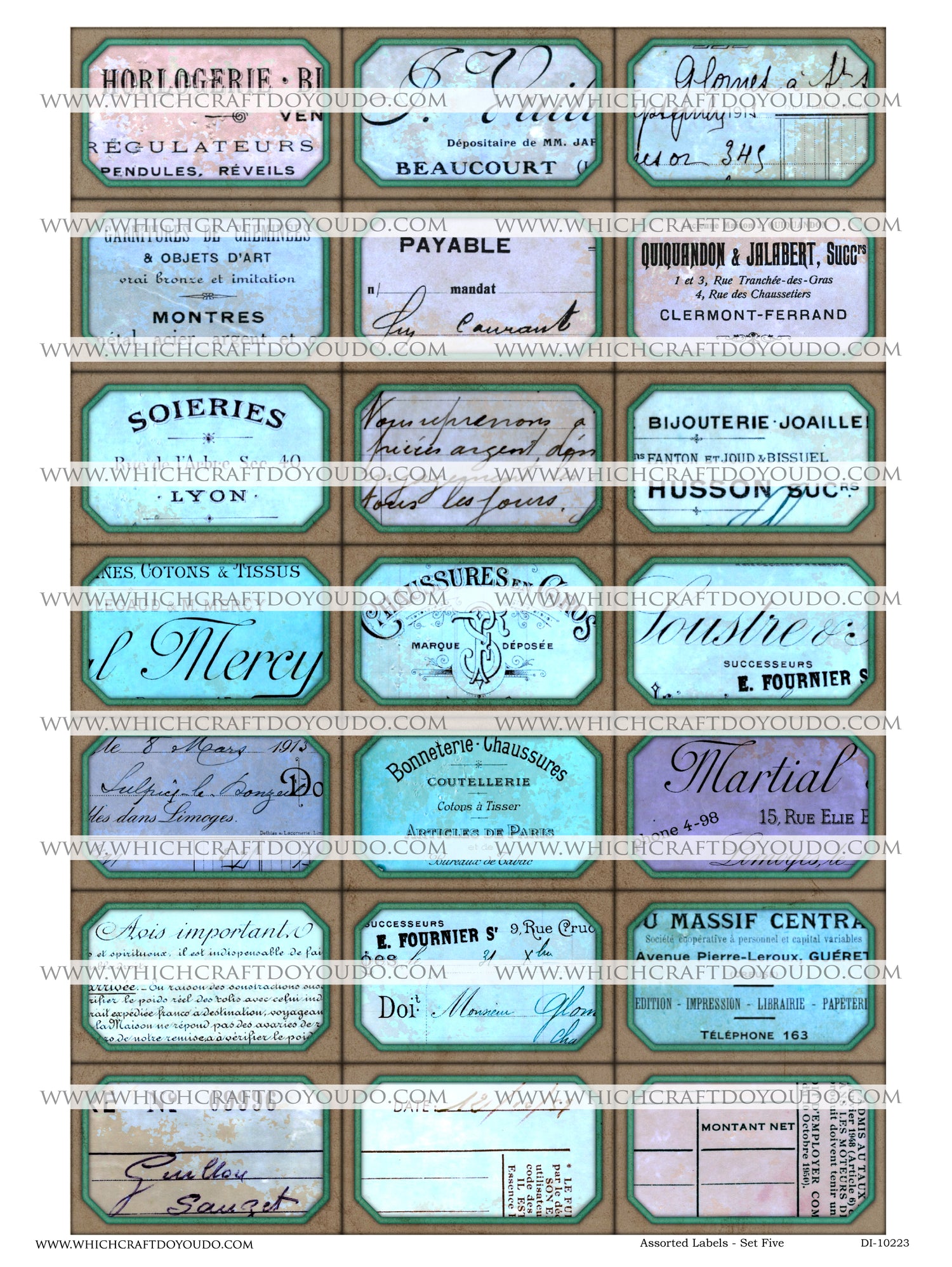 Assorted Labels - Set Five - DI-10223 - Digital Download