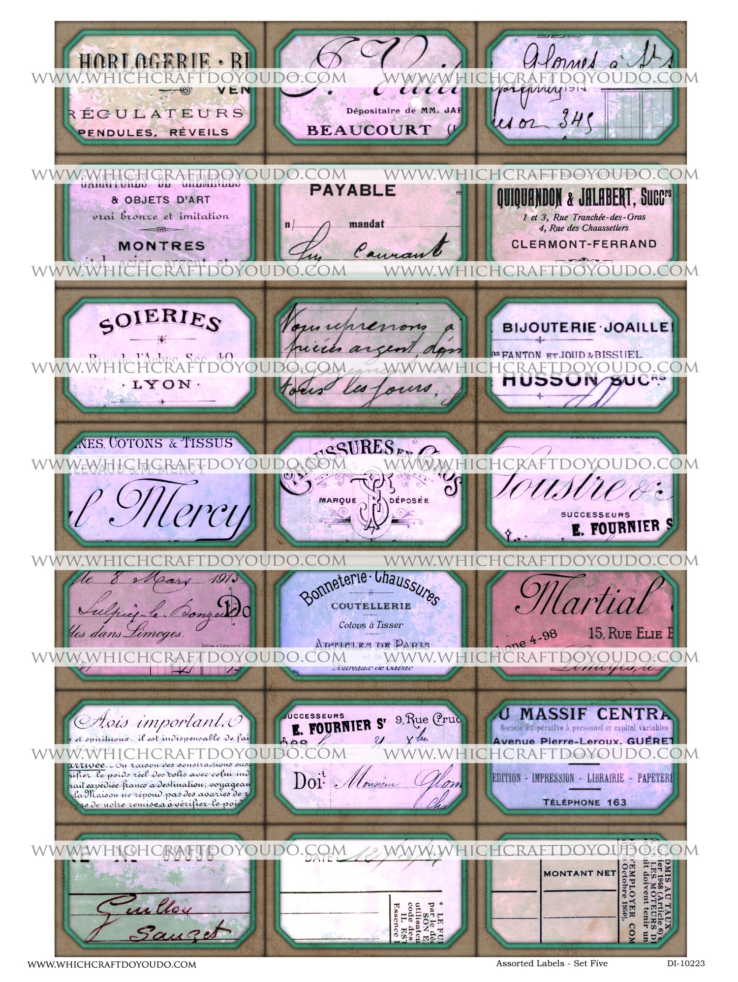 Assorted Labels - Set Five - DI-10223 - Digital Download