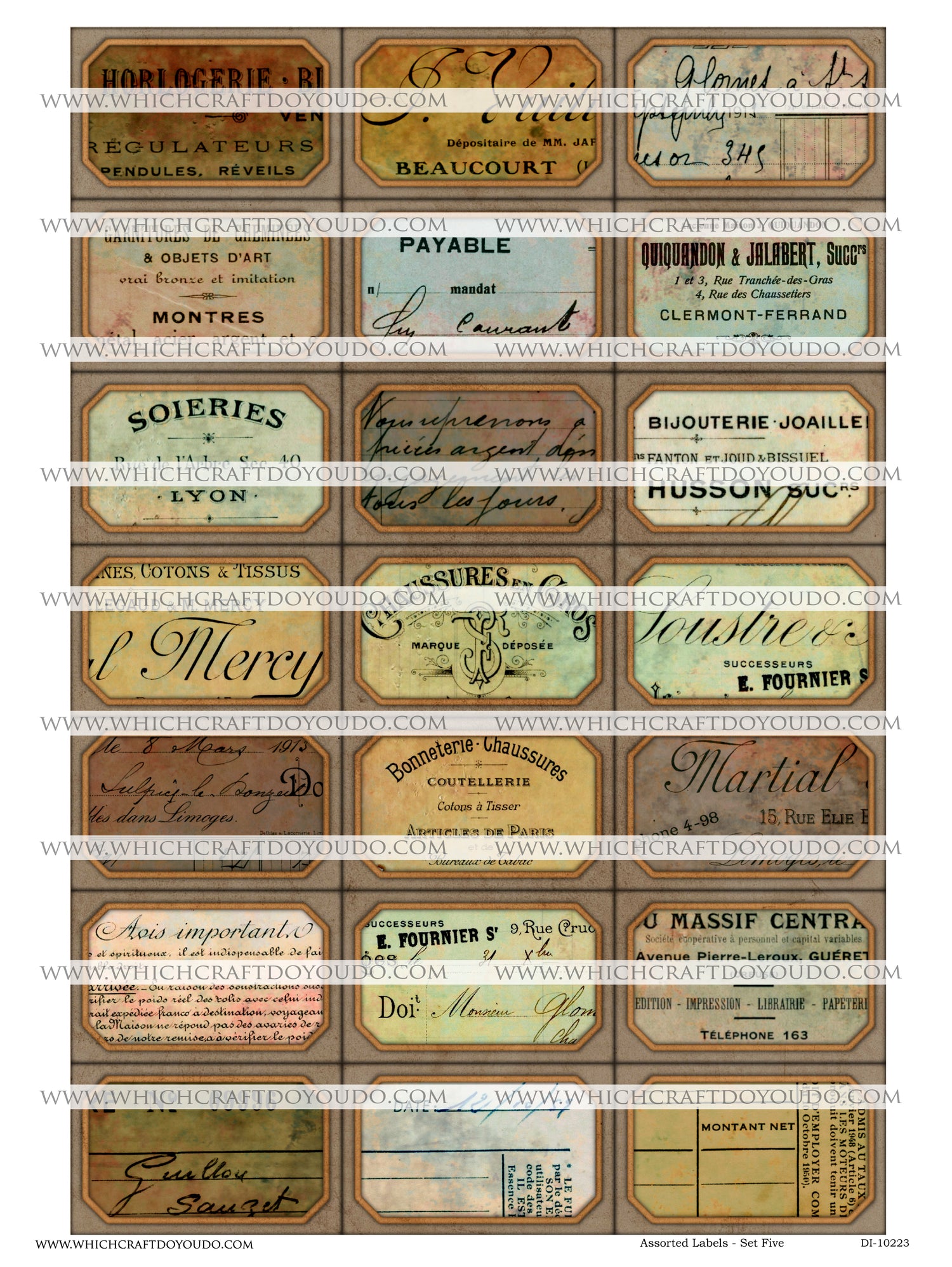 Assorted Labels - Set Five - DI-10223 - Digital Download