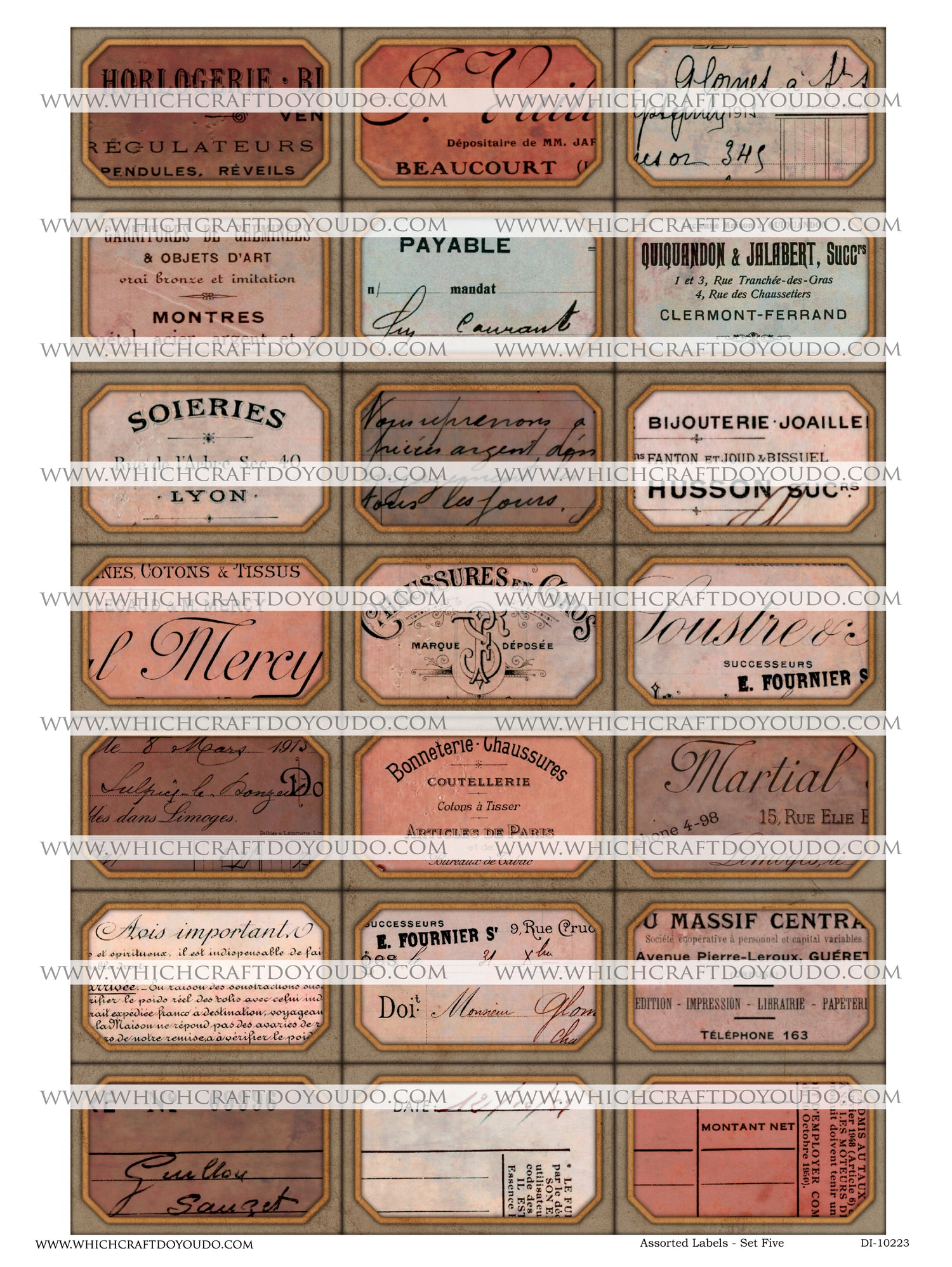 Assorted Labels - Set Five - DI-10223 - Digital Download