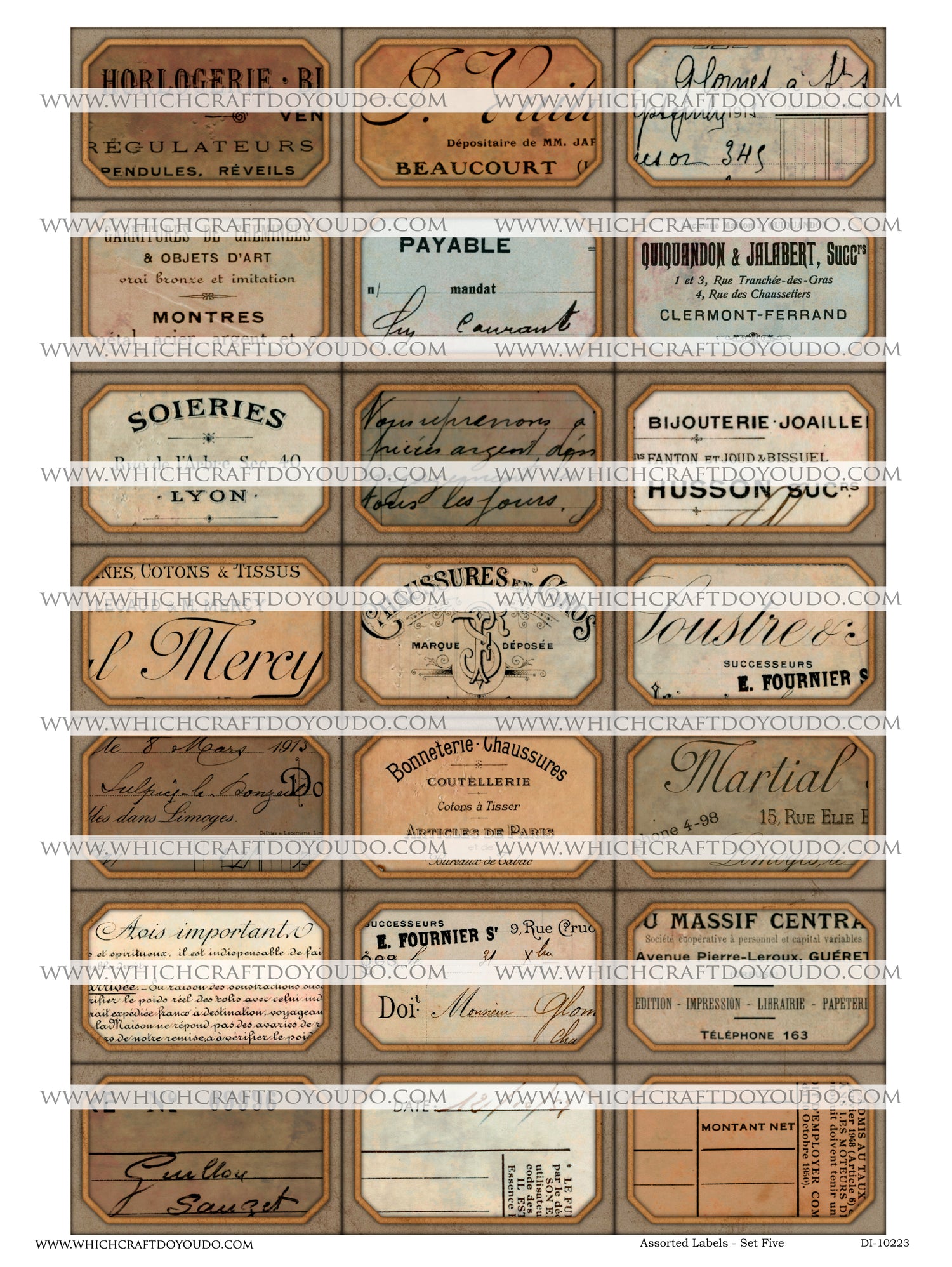 Assorted Labels - Set Five - DI-10223 - Digital Download