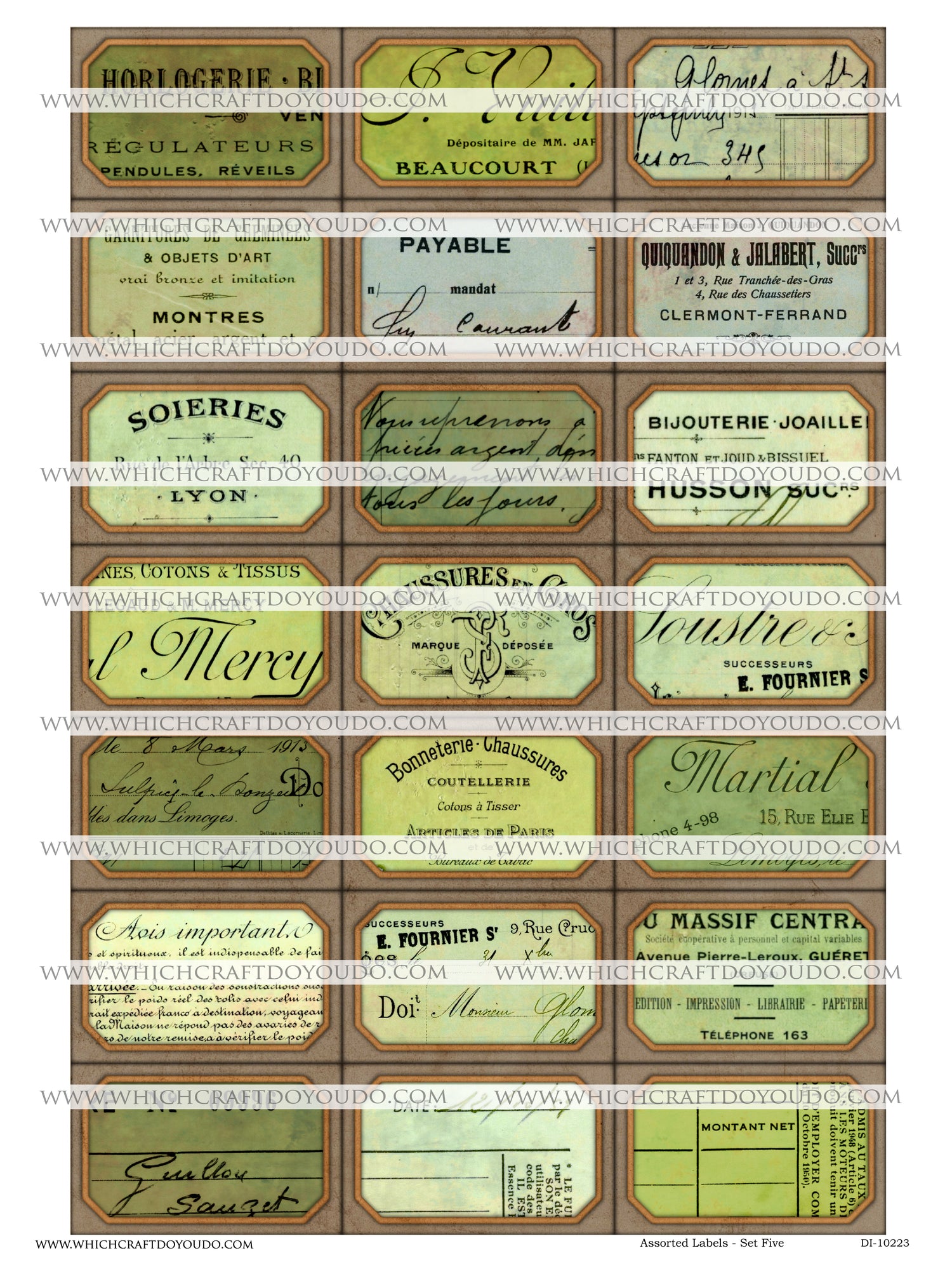 Assorted Labels - Set Five - DI-10223 - Digital Download