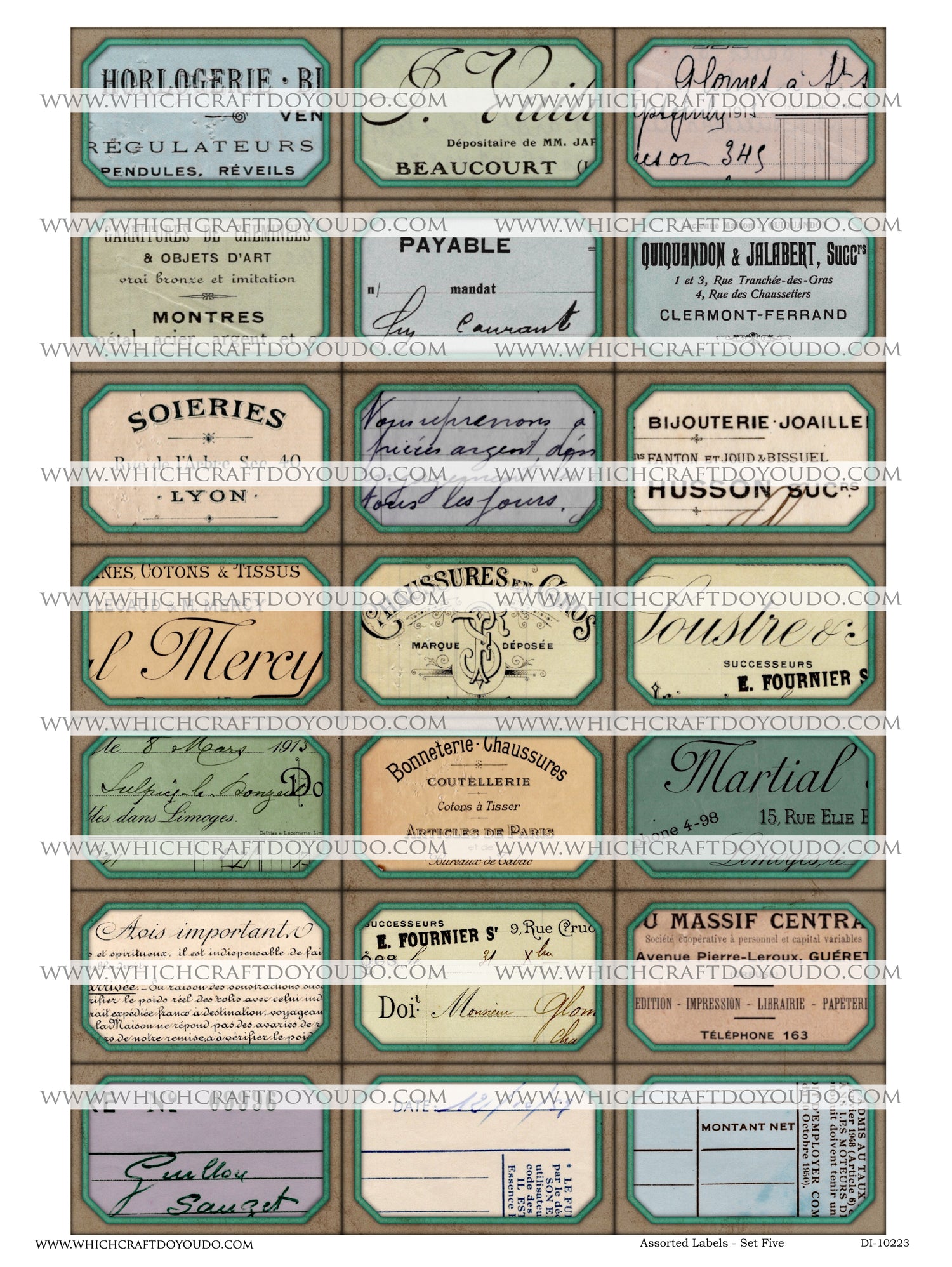 Assorted Labels - Set Five - DI-10223 - Digital Download