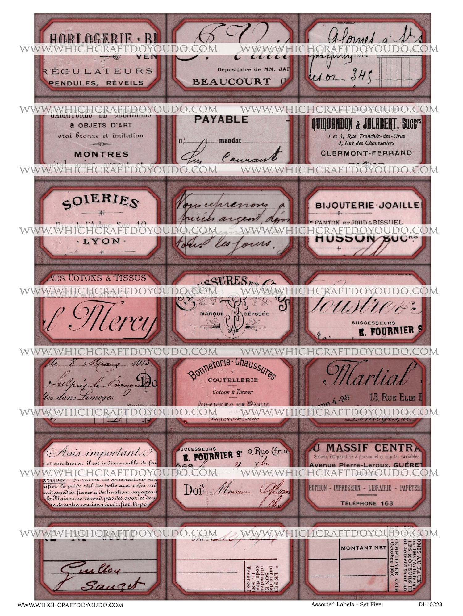 Assorted Labels - Set Five - DI-10223 - Digital Download
