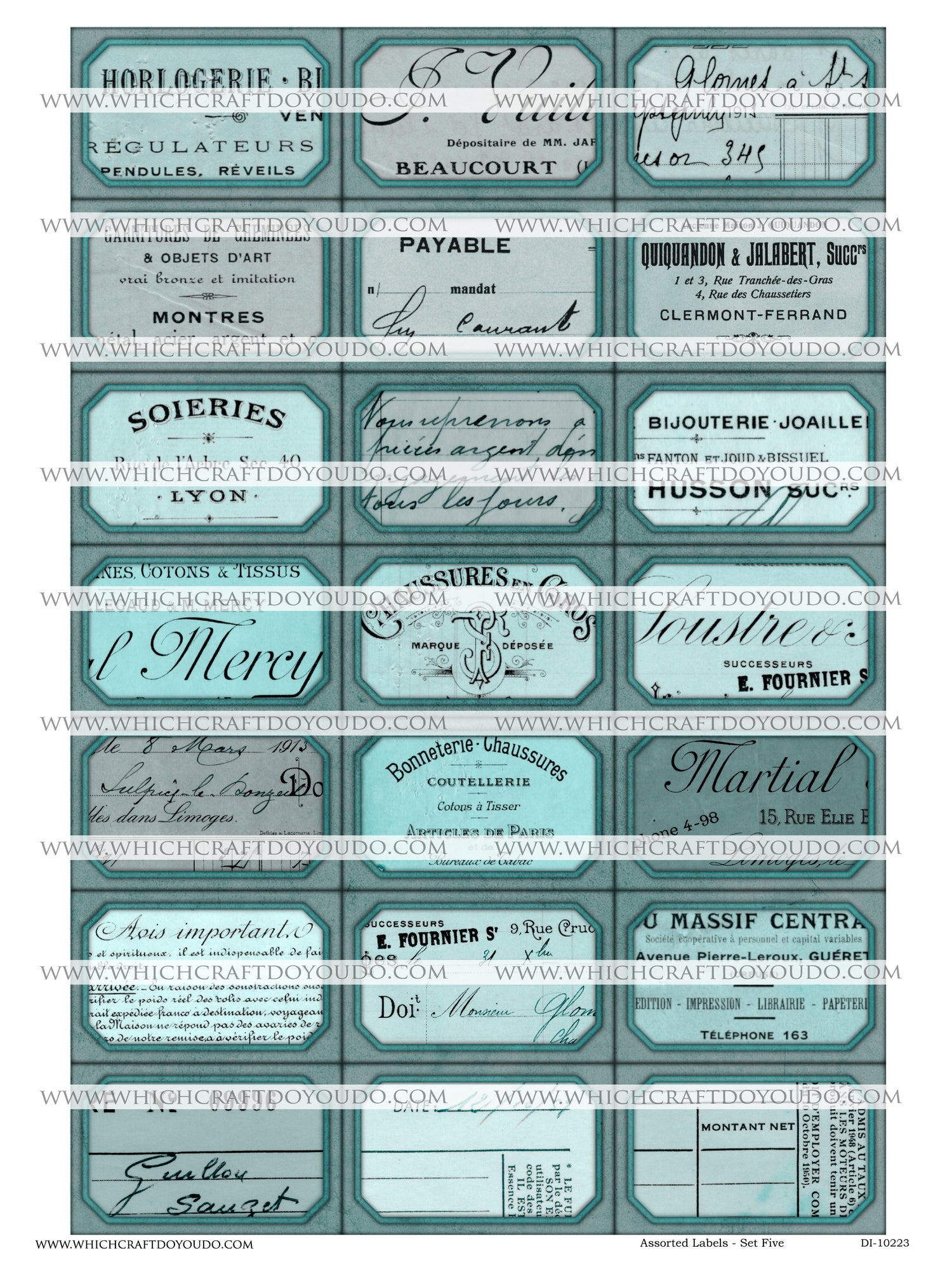 Assorted Labels - Set Five - DI-10223 - Digital Download