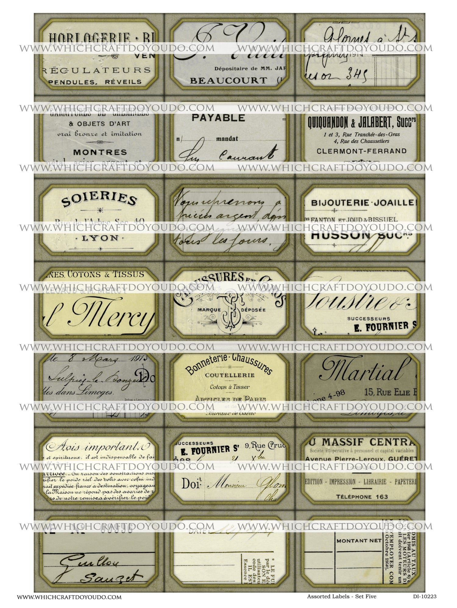 Assorted Labels - Set Five - DI-10223 - Digital Download