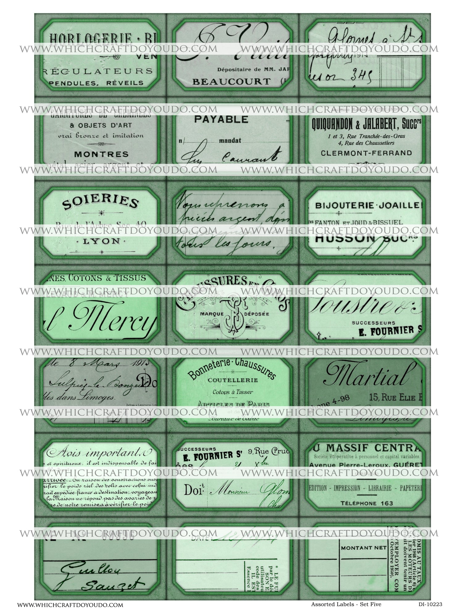 Assorted Labels - Set Five - DI-10223 - Digital Download