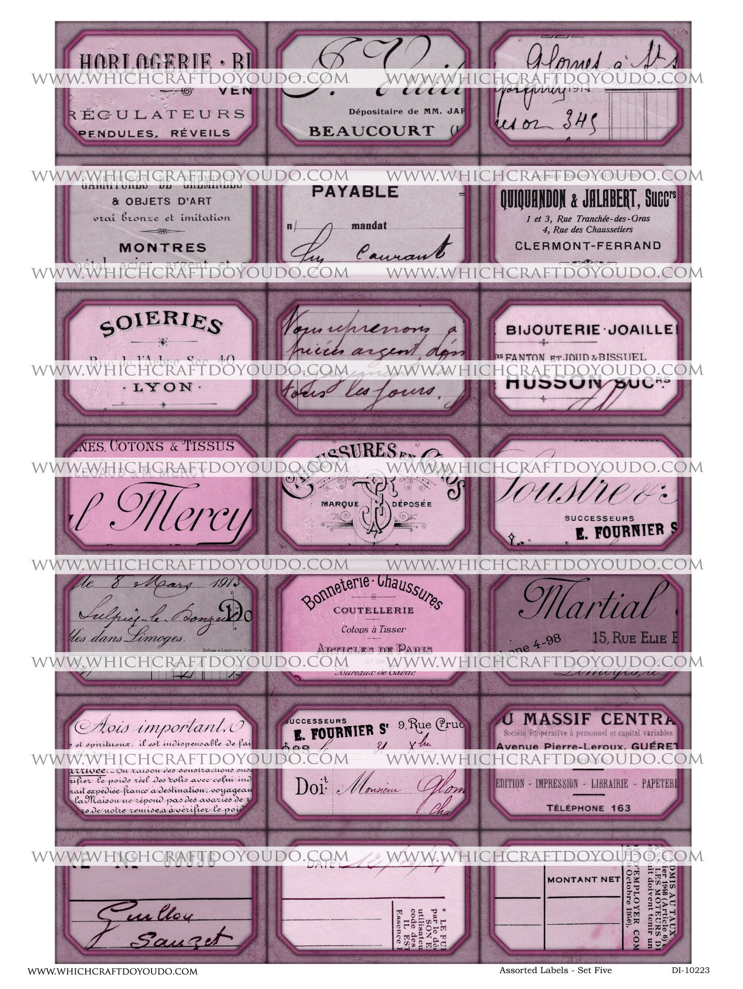 Assorted Labels - Set Five - DI-10223 - Digital Download