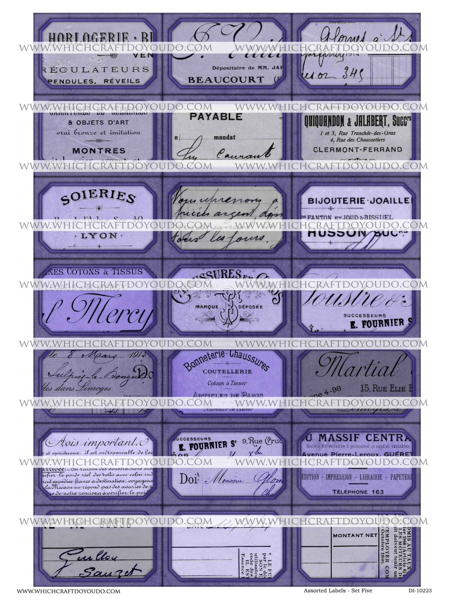 Assorted Labels - Set Five - DI-10223 - Digital Download