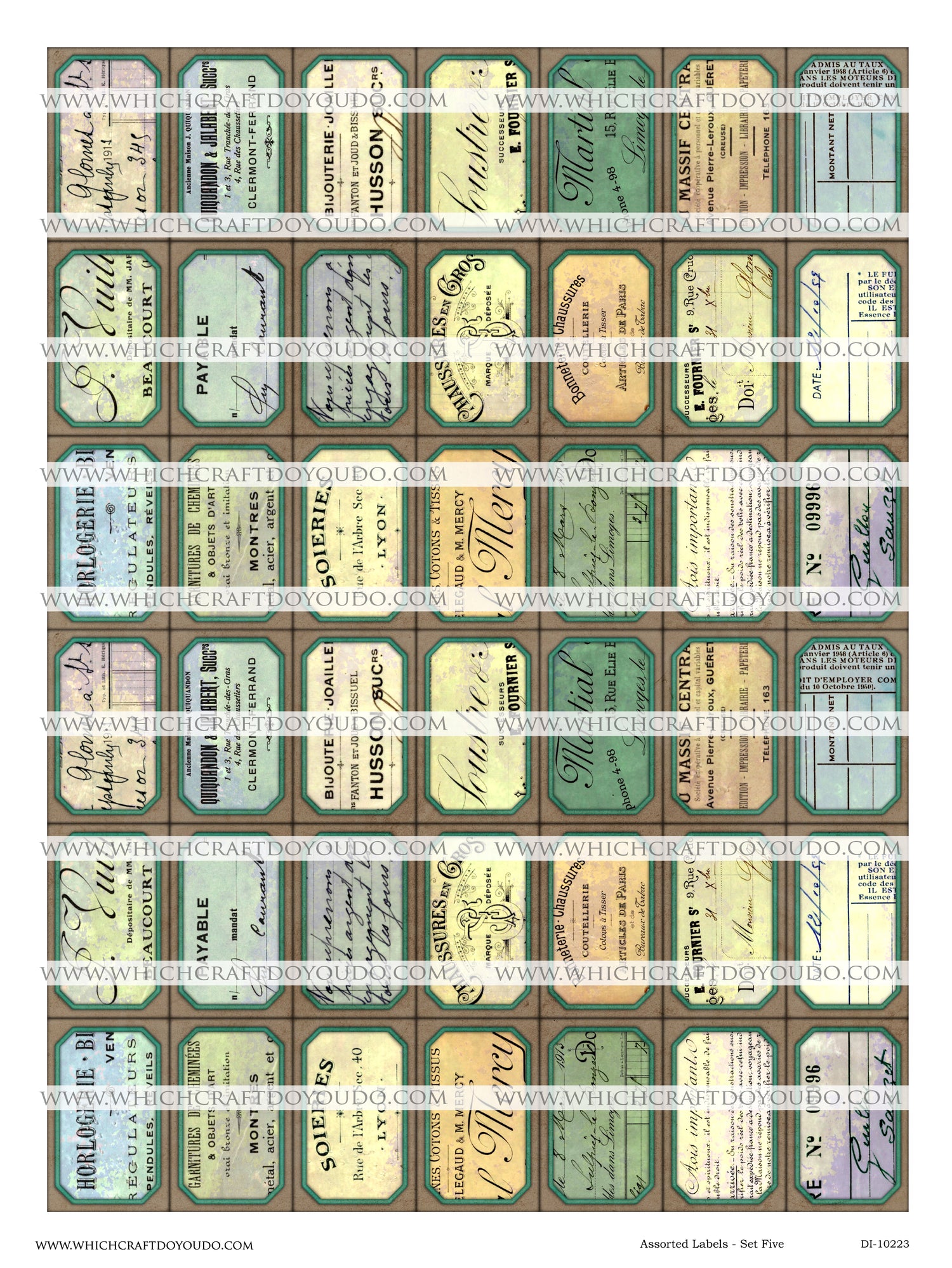 Assorted Labels - Set Five - DI-10223 - Digital Download