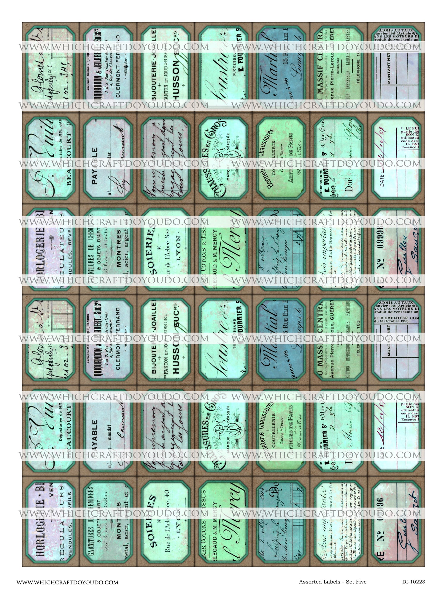 Assorted Labels - Set Five - DI-10223 - Digital Download