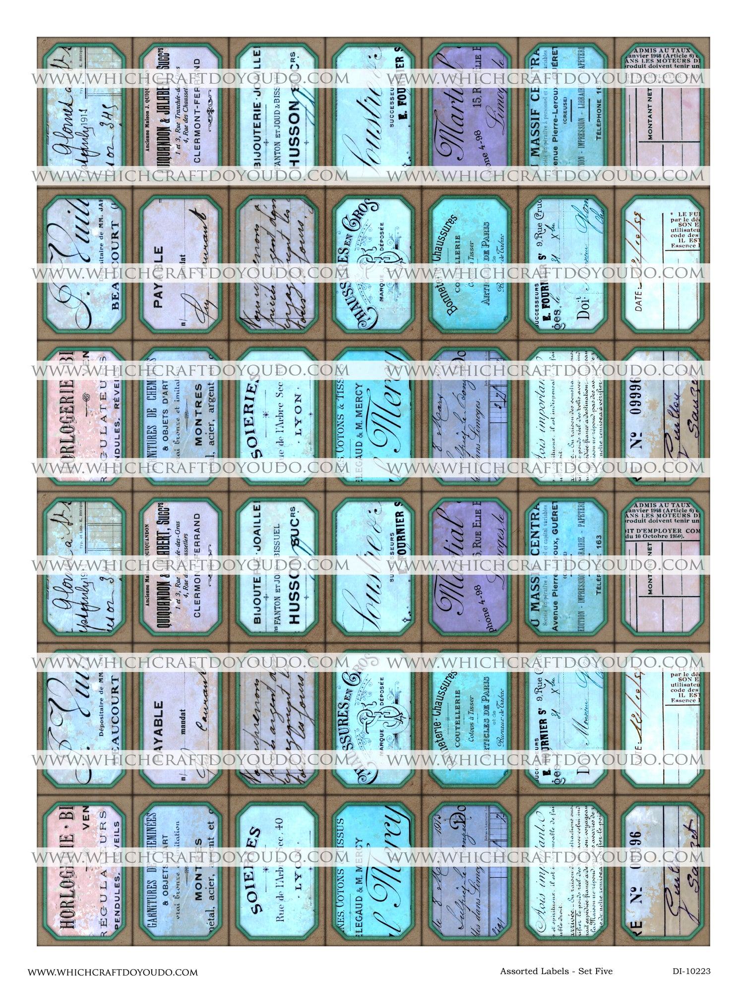 Assorted Labels - Set Five - DI-10223 - Digital Download