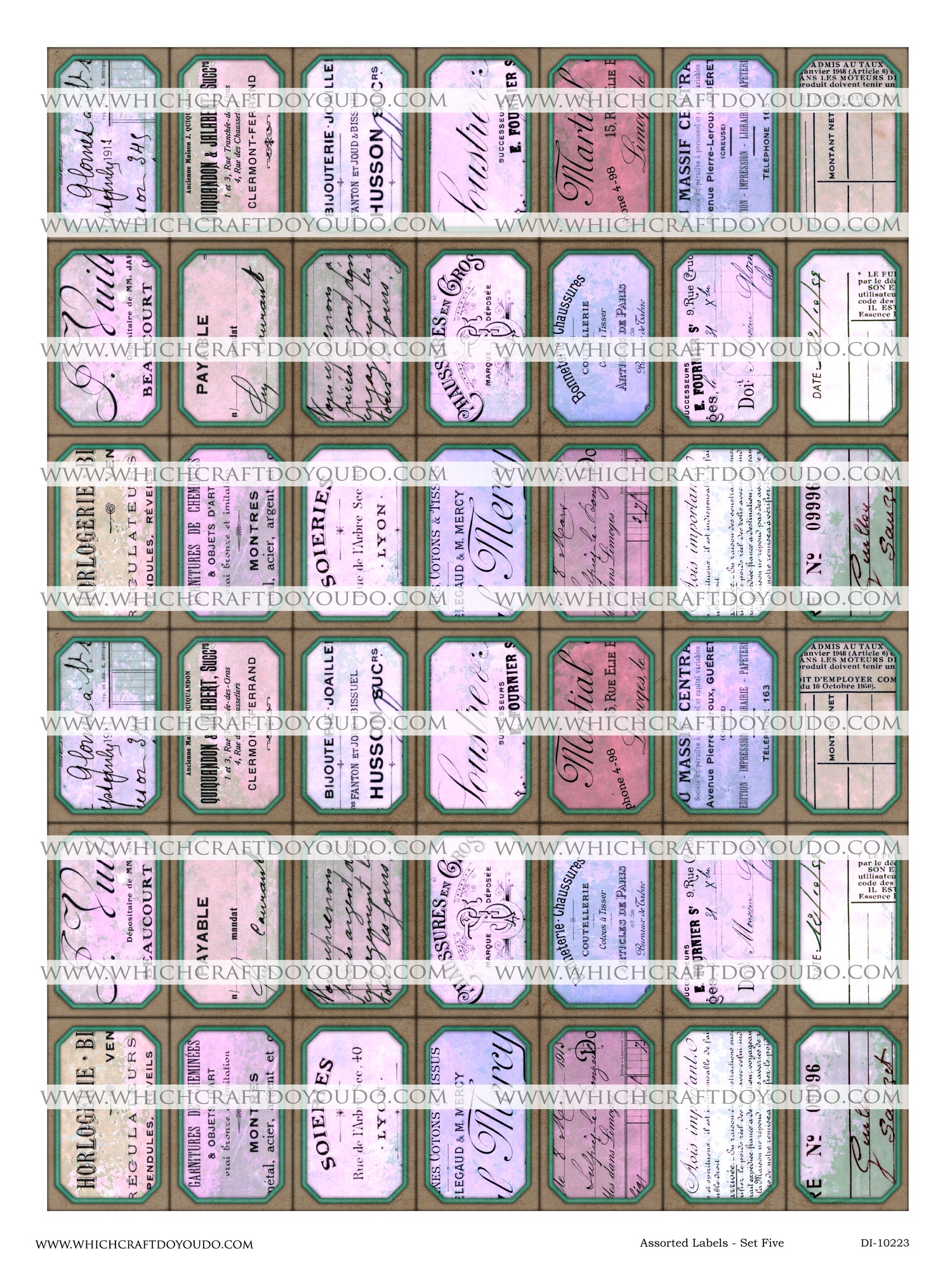 Assorted Labels - Set Five - DI-10223 - Digital Download
