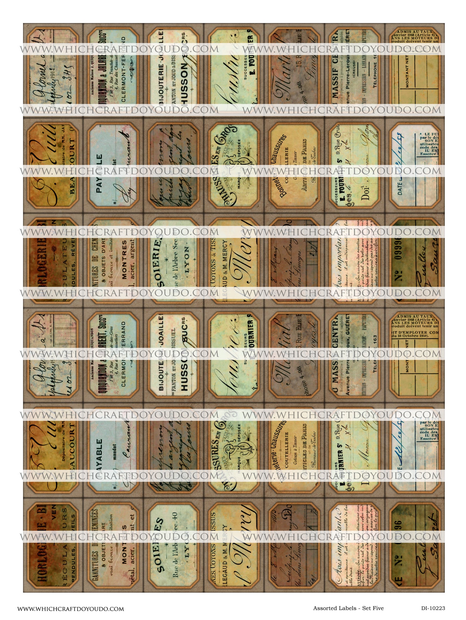 Assorted Labels - Set Five - DI-10223 - Digital Download
