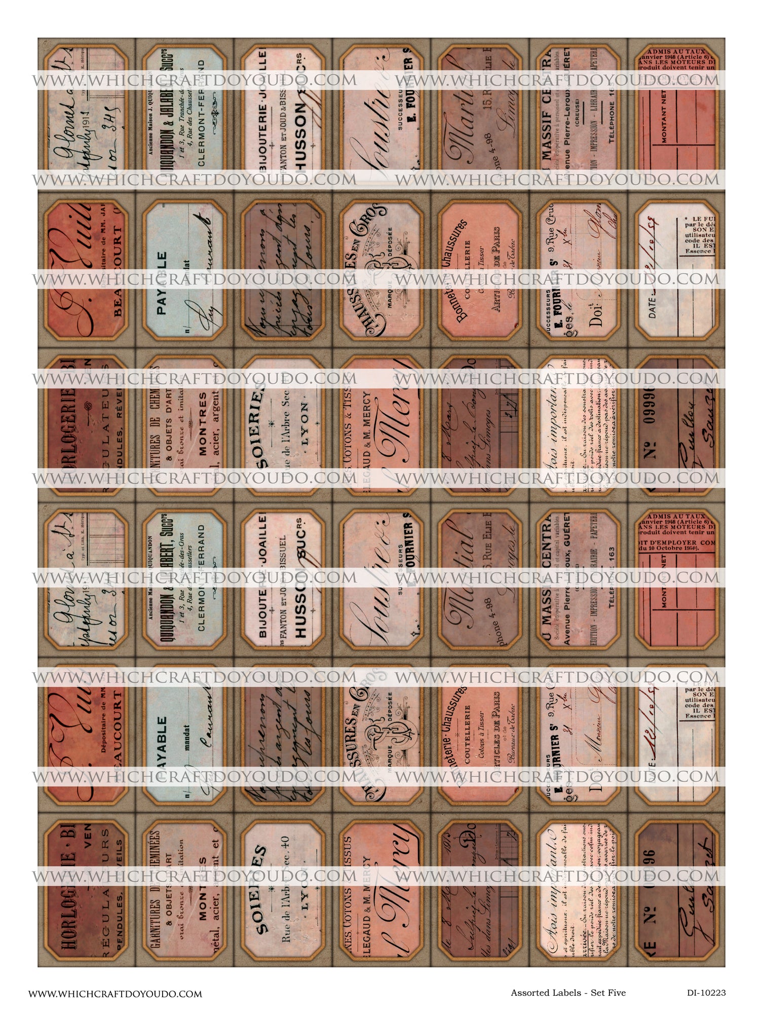 Assorted Labels - Set Five - DI-10223 - Digital Download