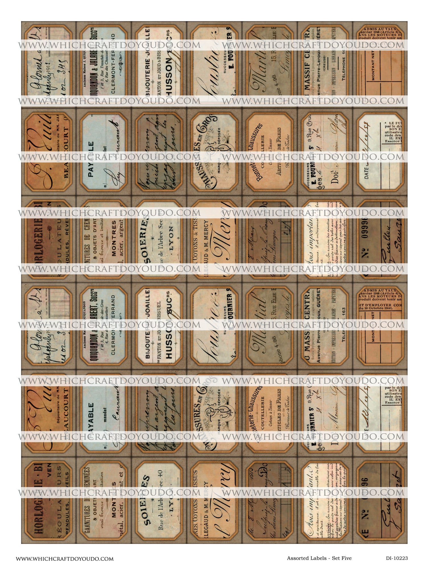 Assorted Labels - Set Five - DI-10223 - Digital Download