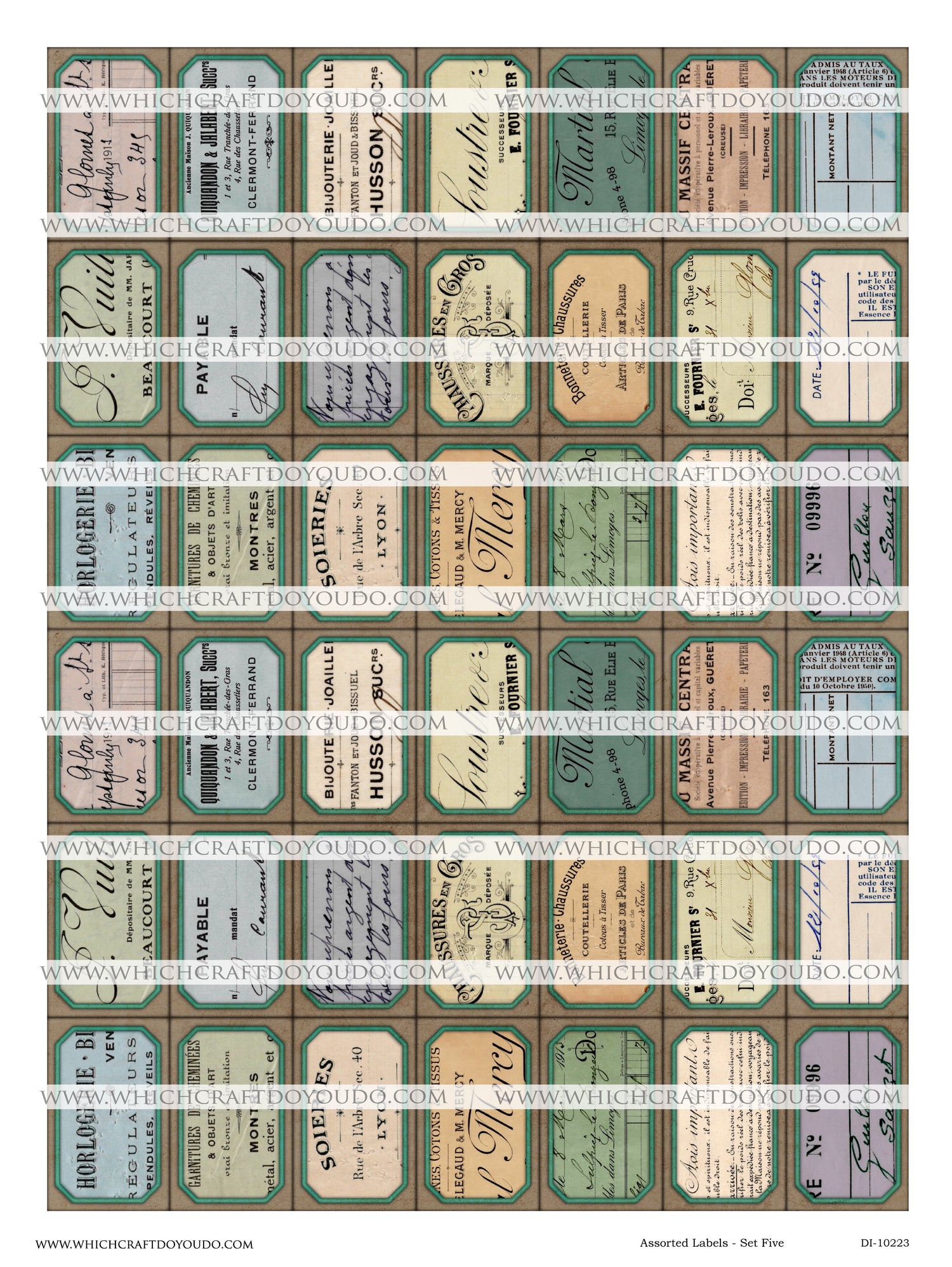 Assorted Labels - Set Five - DI-10223 - Digital Download