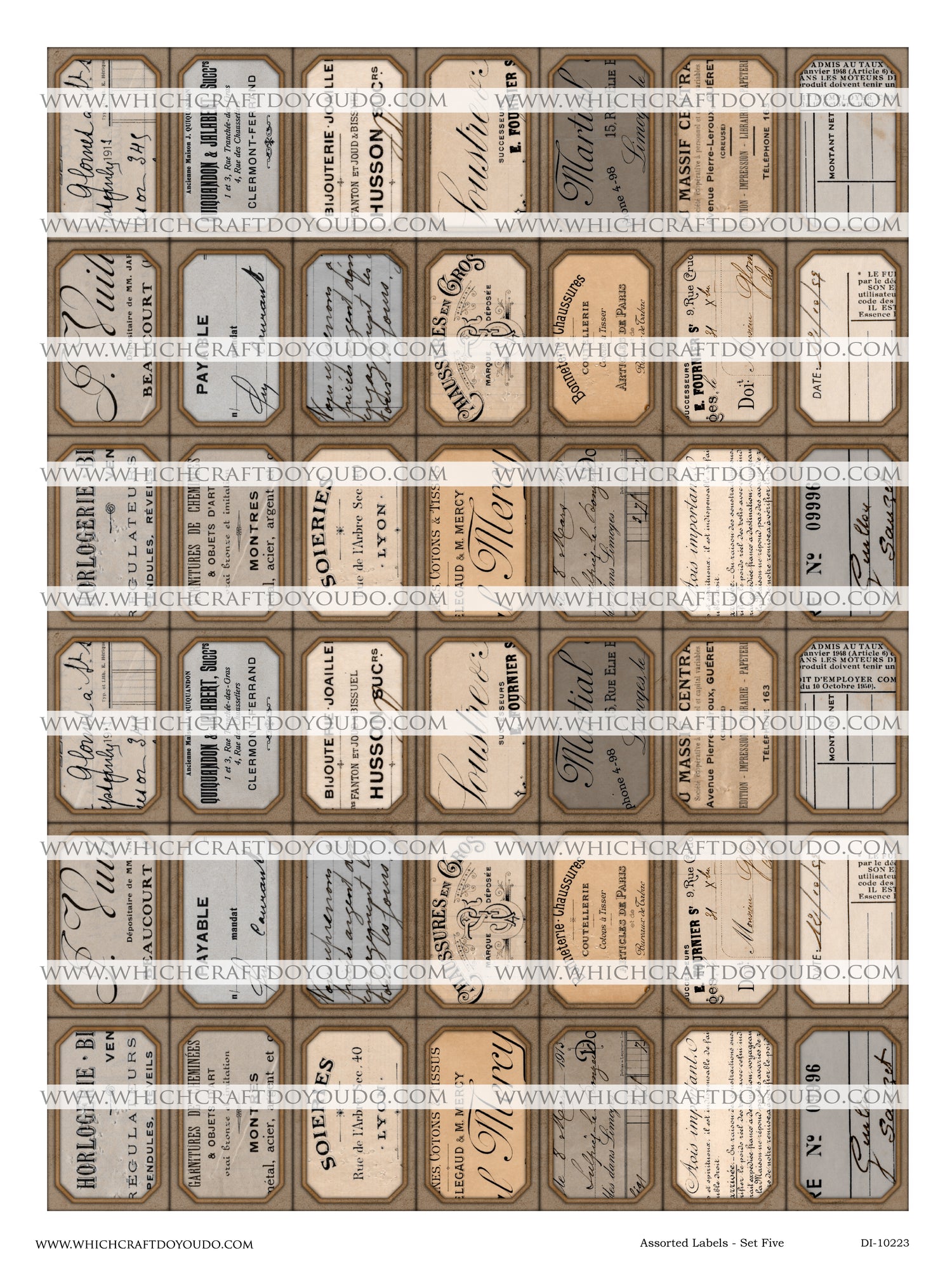 Assorted Labels - Set Five - DI-10223 - Digital Download